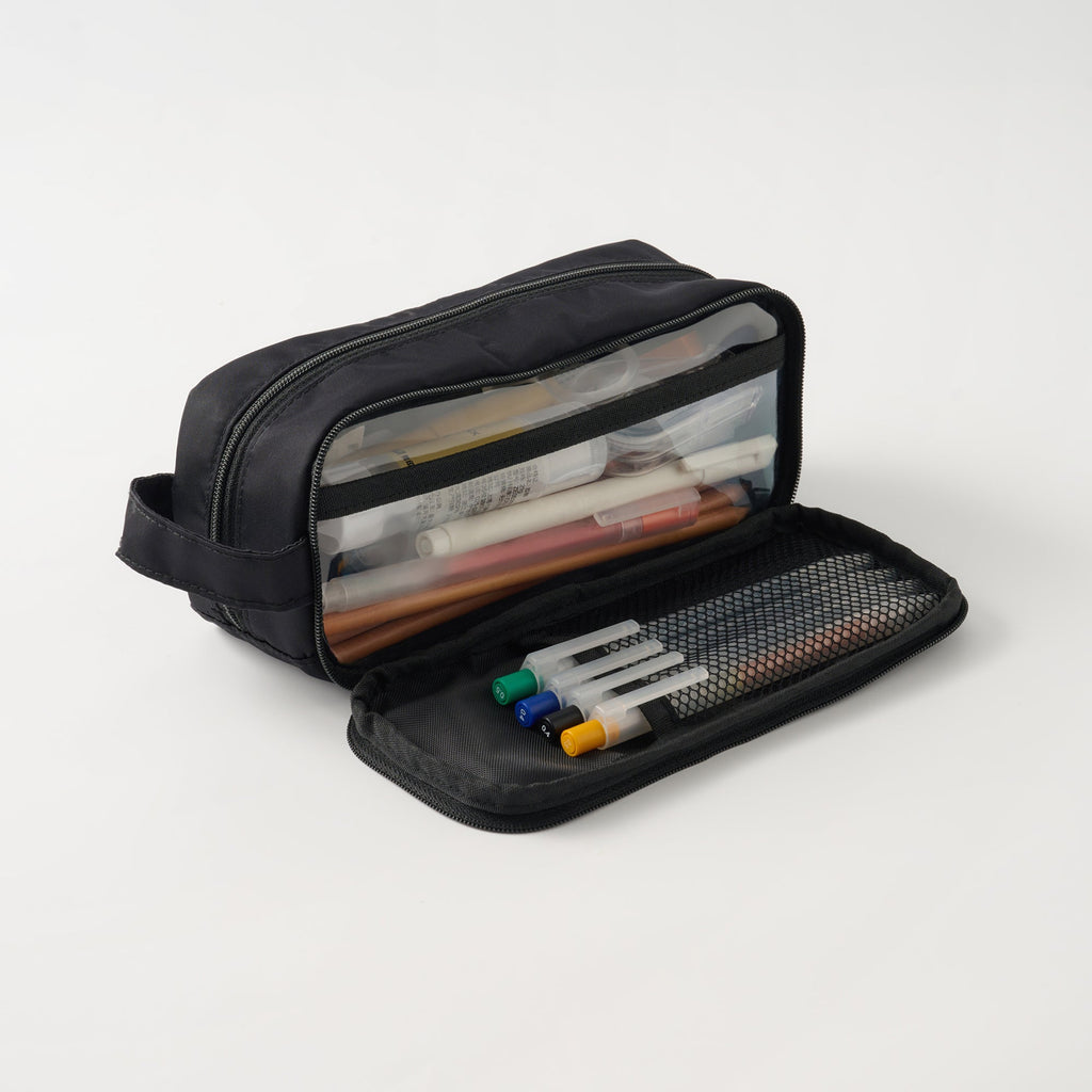 Nylon Pen Case with Window - Black