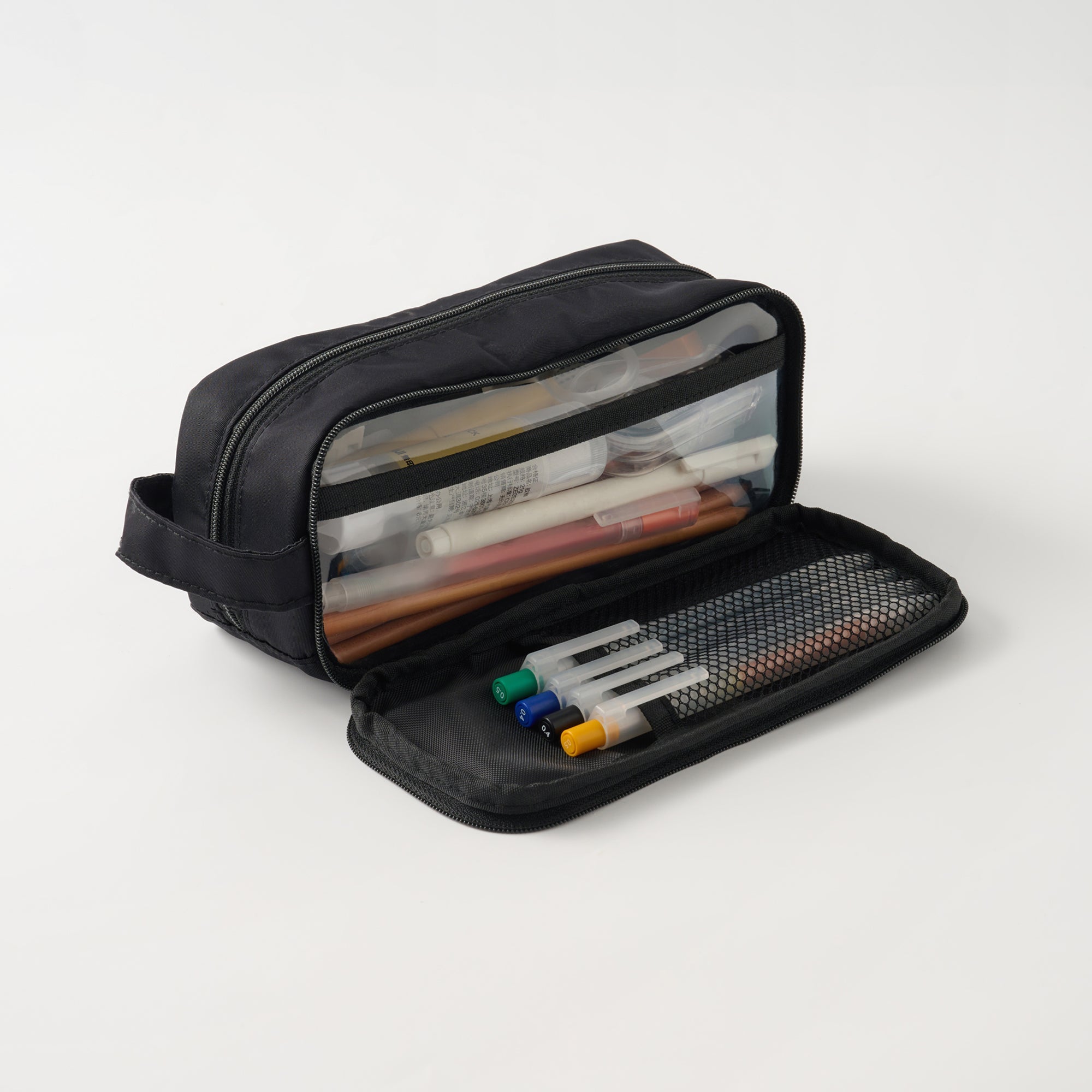 Nylon Pen Case with Window - Black