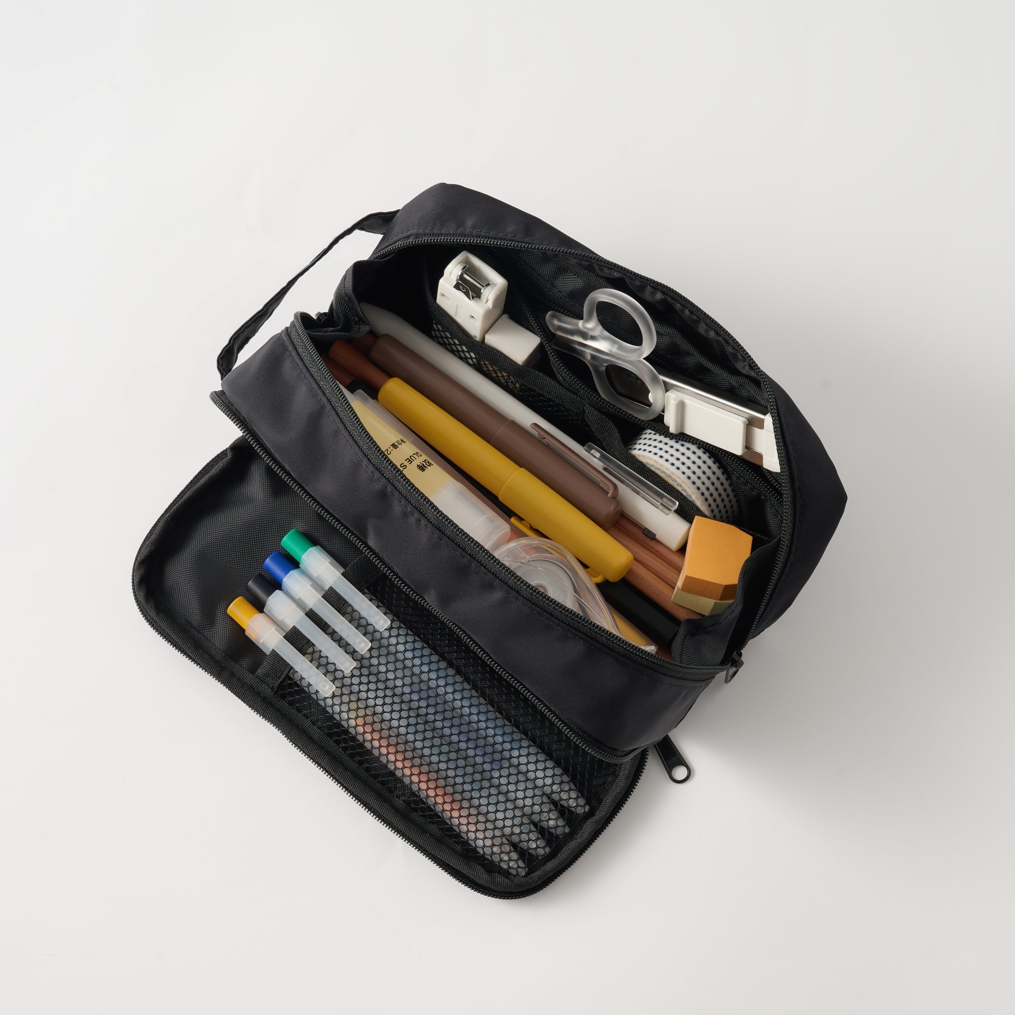 Nylon Pen Case with Window - Black