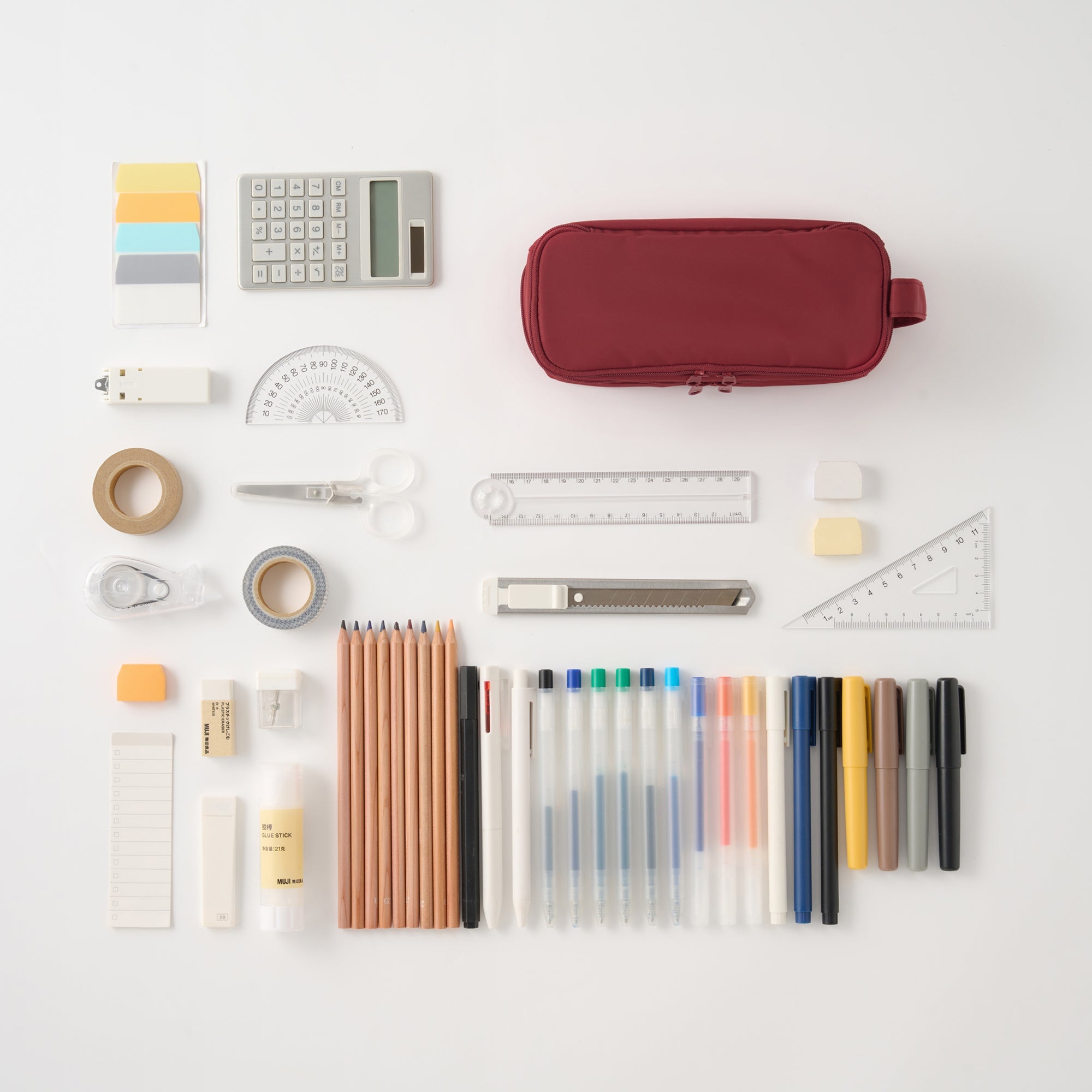 Nylon Pen Case with Window - Red