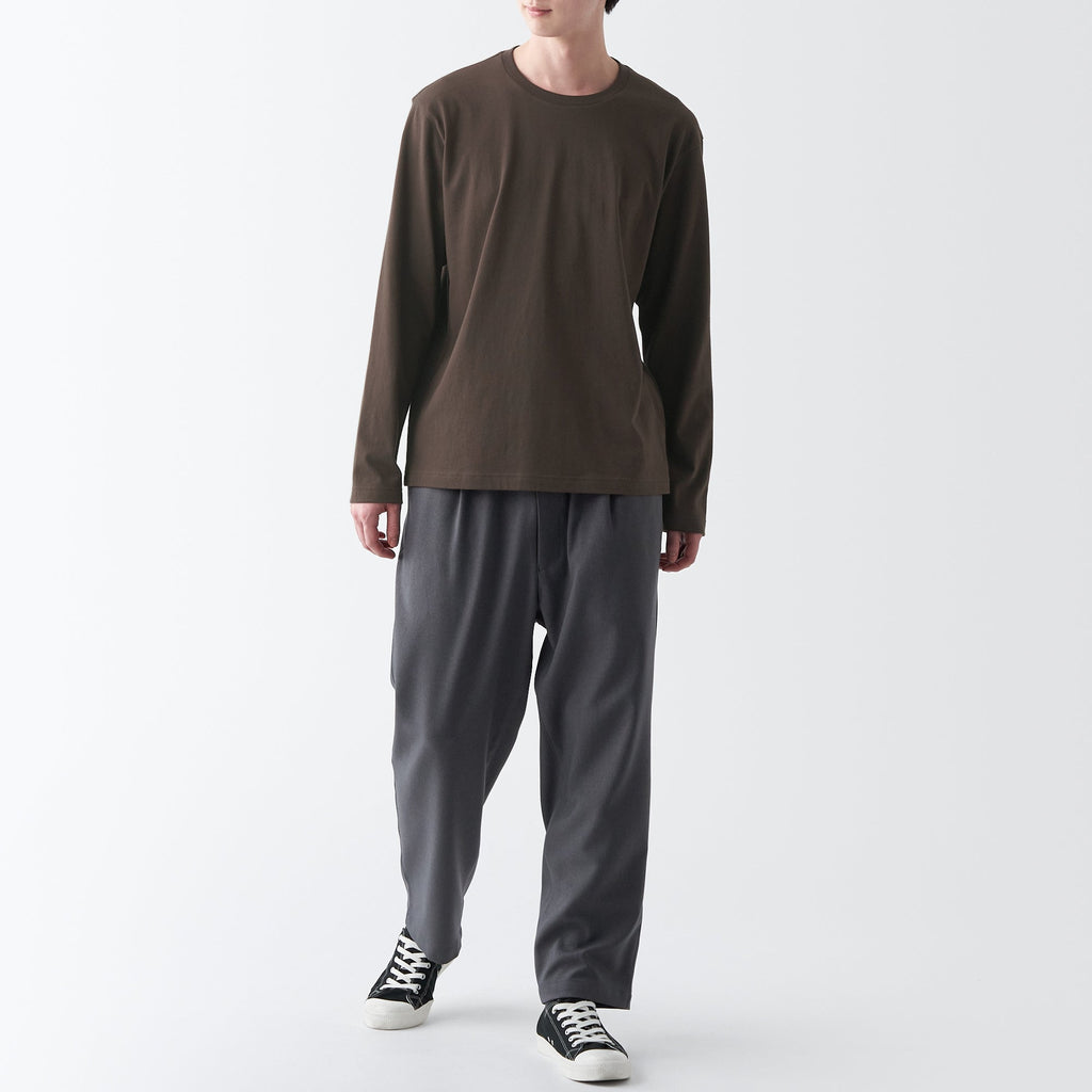 Men's Washed Jersey Crew Neck Long Sleeve T-Shirt