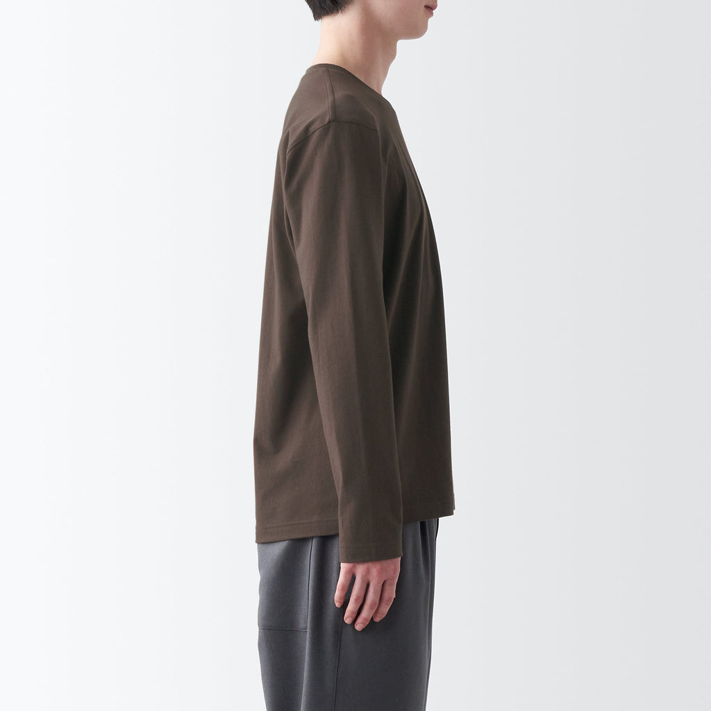 Men's Washed Jersey Crew Neck Long Sleeve T-Shirt