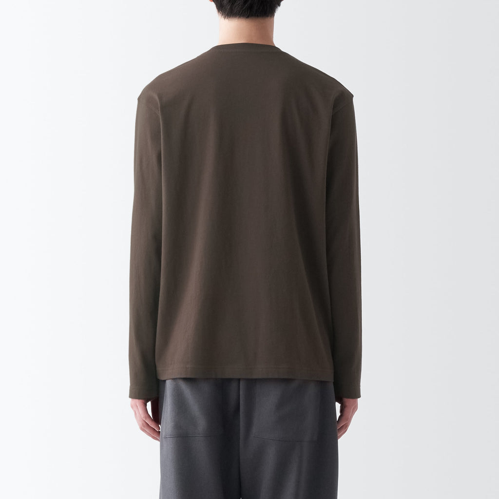 Men's Washed Jersey Crew Neck Long Sleeve T-Shirt