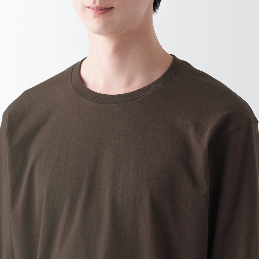 Men's Washed Jersey Crew Neck Long Sleeve T-Shirt