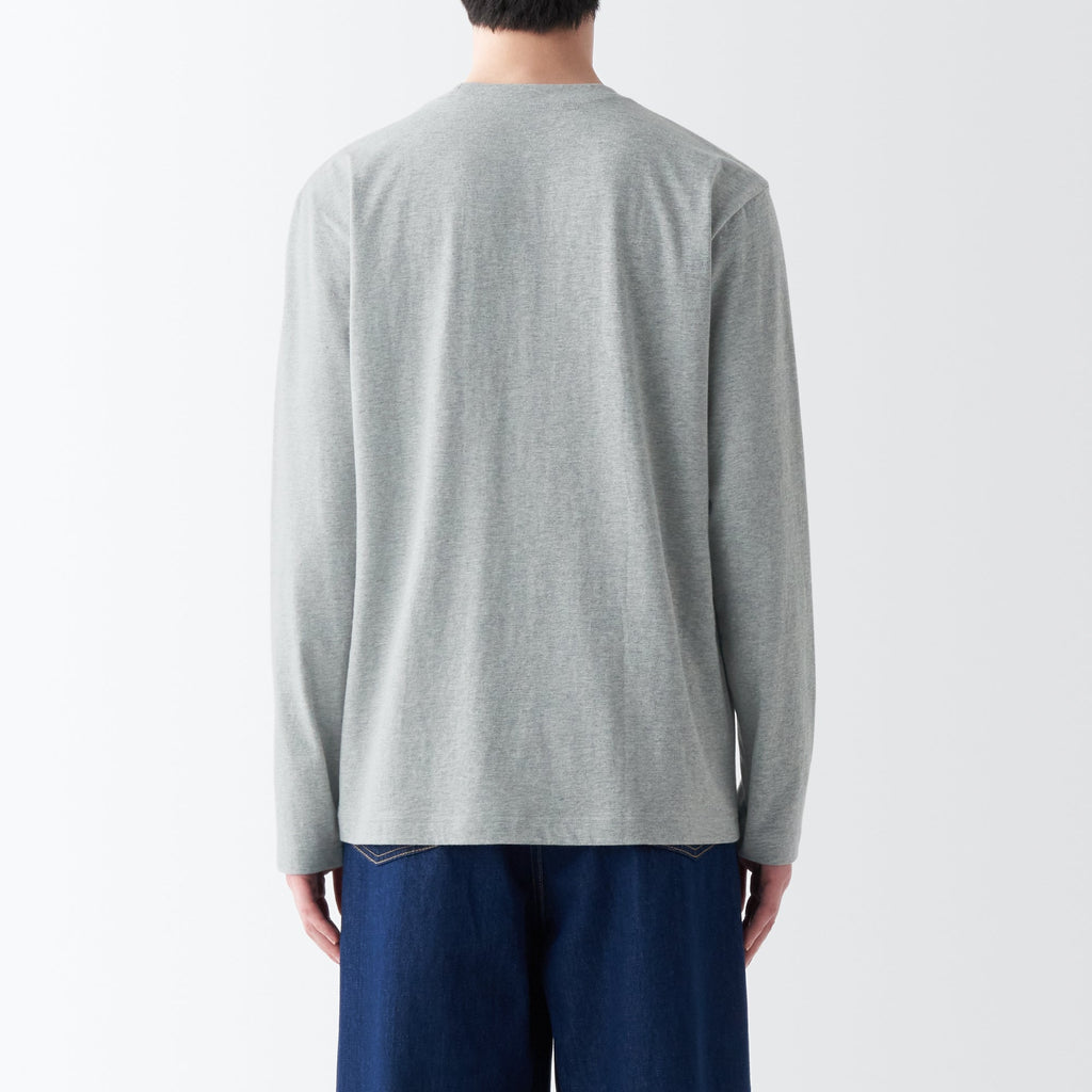 Men's Washed Jersey Crew Neck Long Sleeve T-Shirt