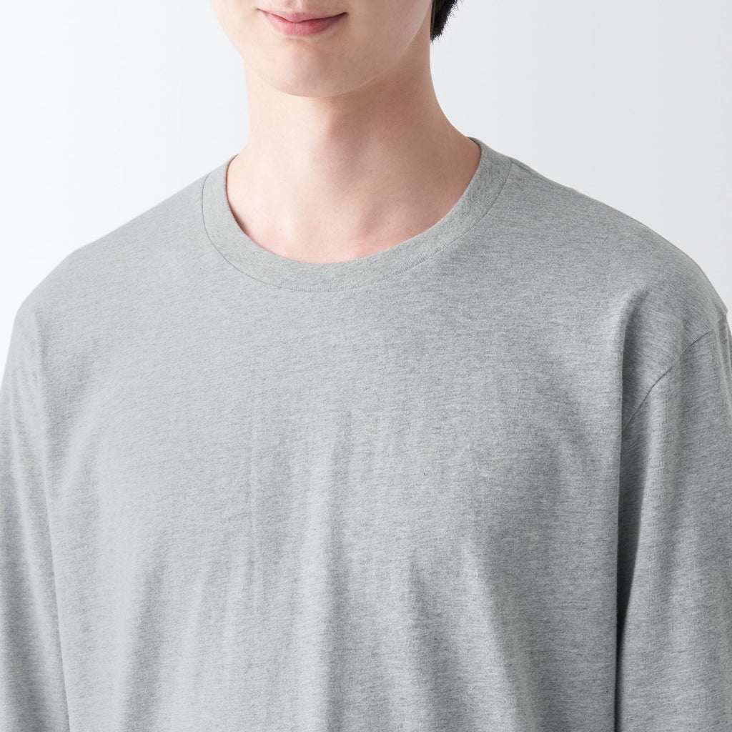 Men's Washed Jersey Crew Neck Long Sleeve T-Shirt