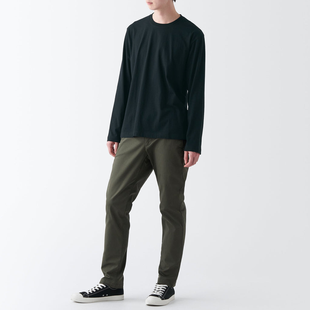Men's Washed Jersey Crew Neck Long Sleeve T-Shirt