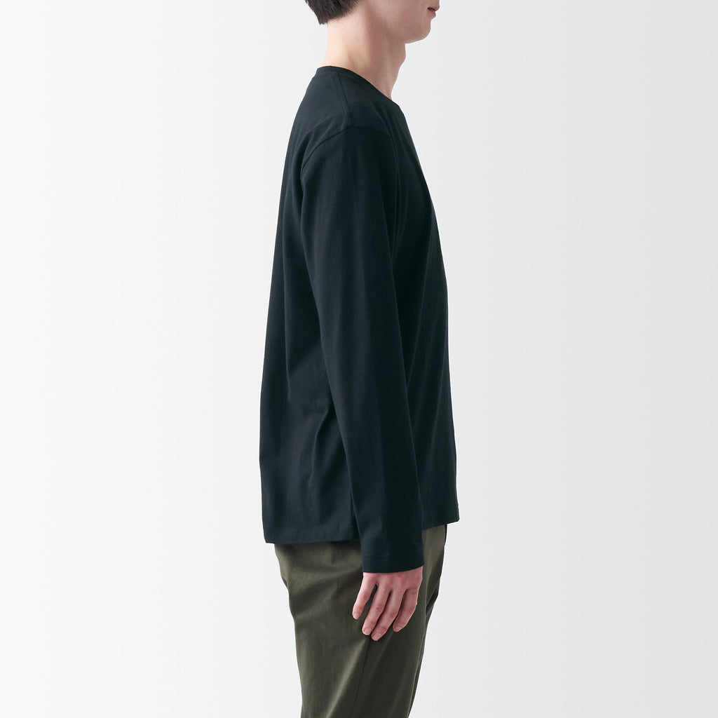 Men's Washed Jersey Crew Neck Long Sleeve T-Shirt