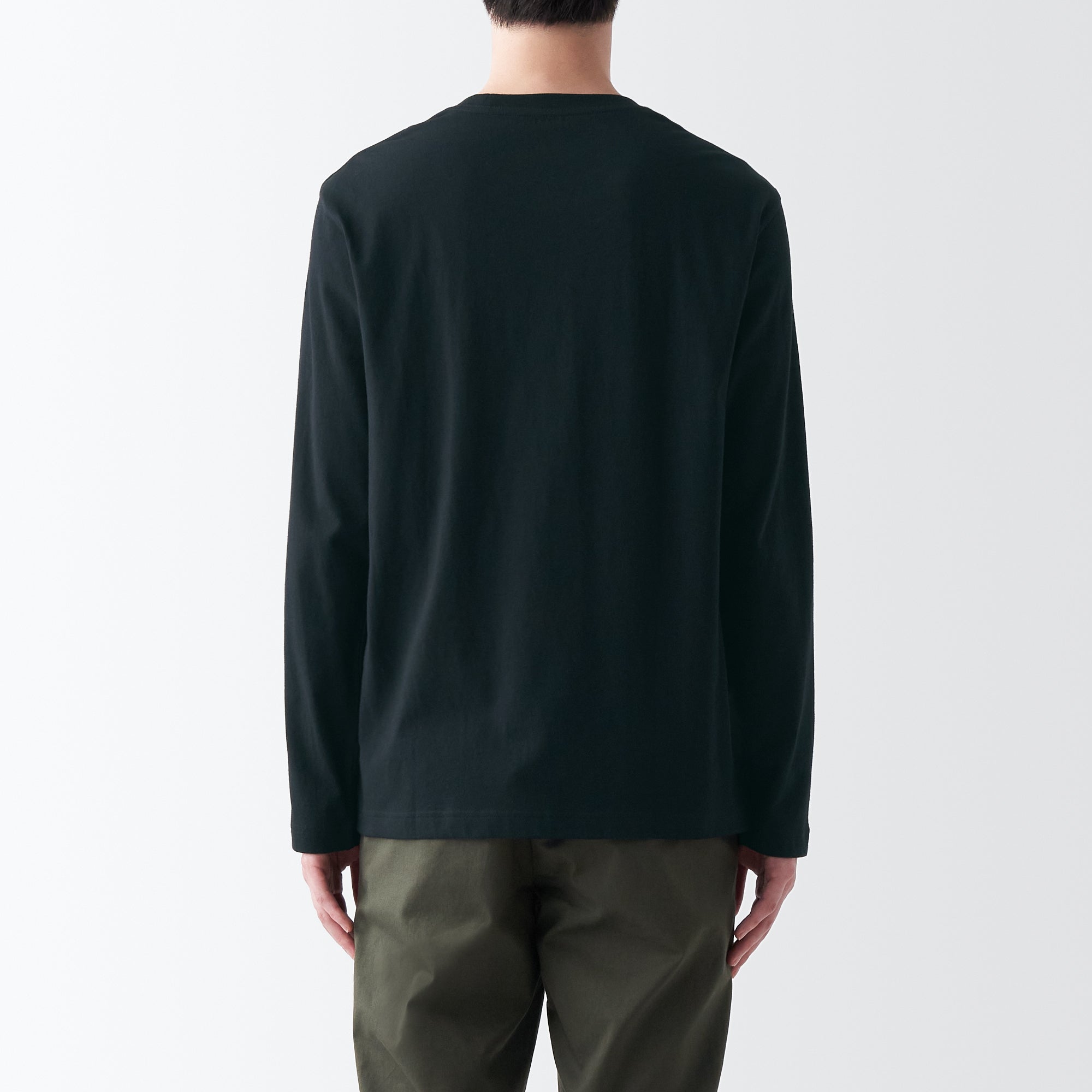Men's Washed Jersey Crew Neck Long Sleeve T-Shirt