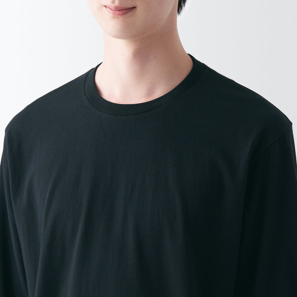 Men's Washed Jersey Crew Neck Long Sleeve T-Shirt