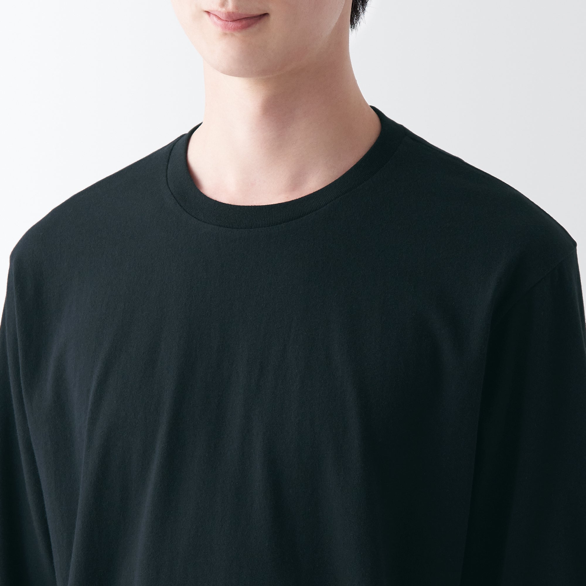 Men's Washed Jersey Crew Neck Long Sleeve T-Shirt