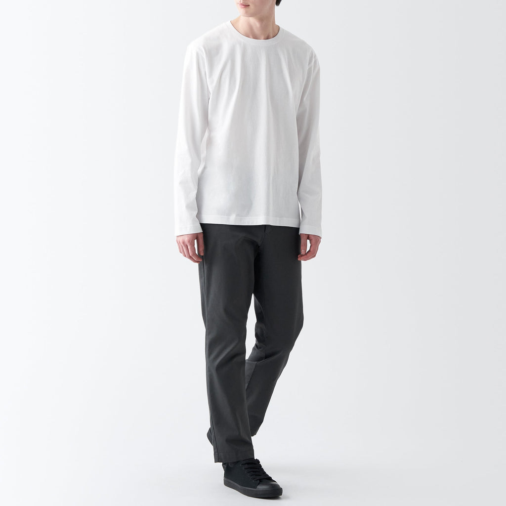 Men's Washed Jersey Crew Neck Long Sleeve T-Shirt
