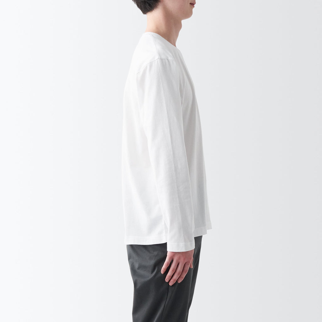 Men's Washed Jersey Crew Neck Long Sleeve T-Shirt