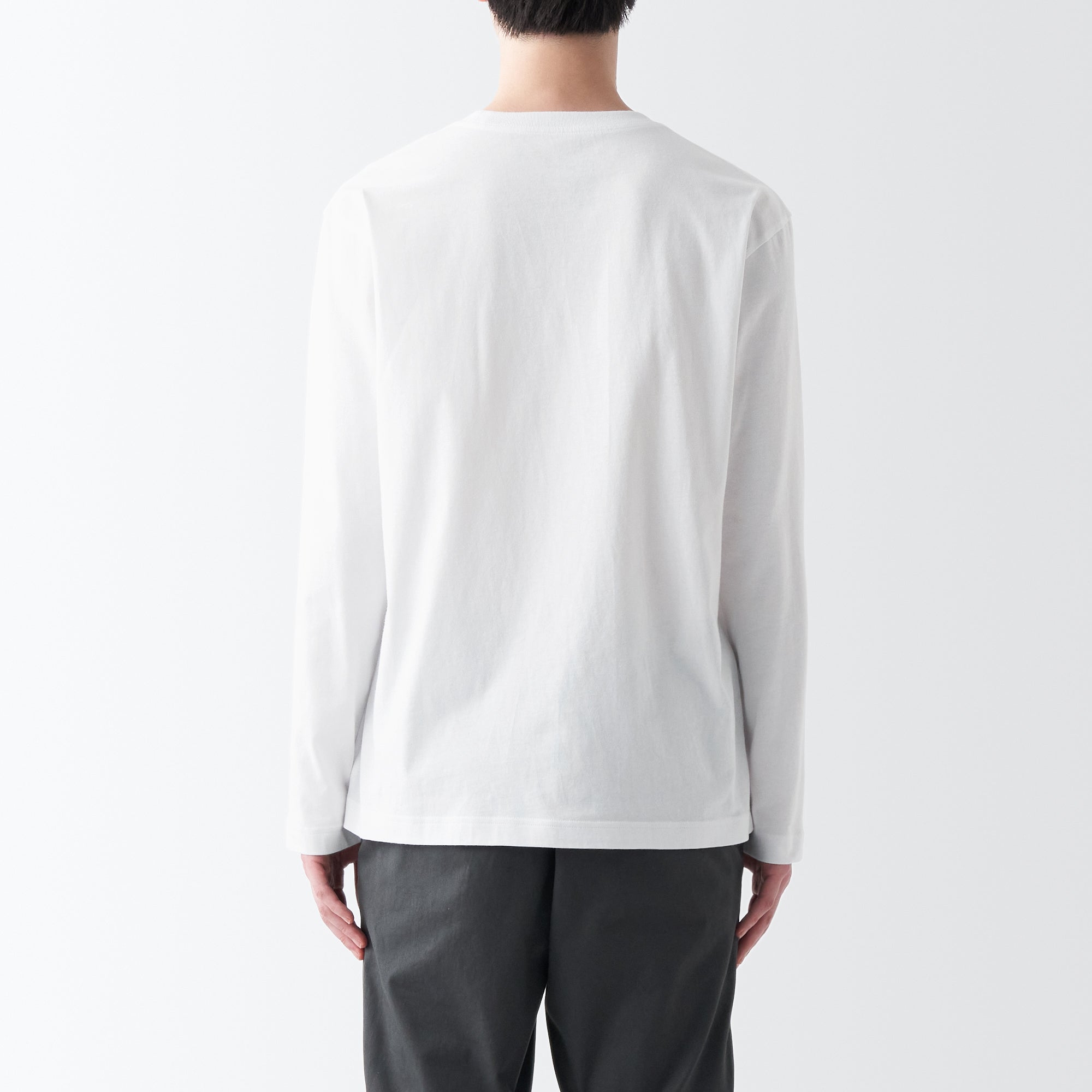 Men's Washed Jersey Crew Neck Long Sleeve T-Shirt