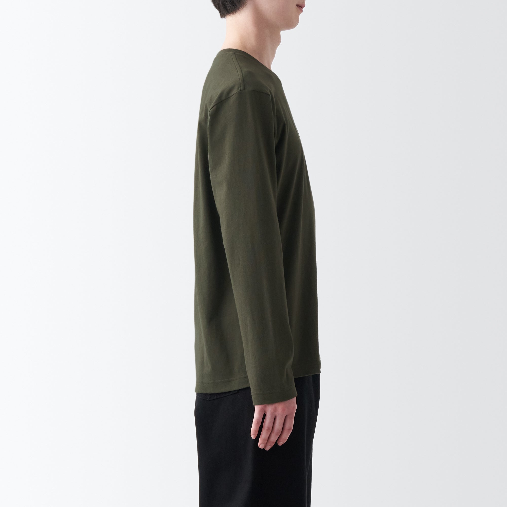 Men's Washed Jersey Crew Neck Long Sleeve T-Shirt