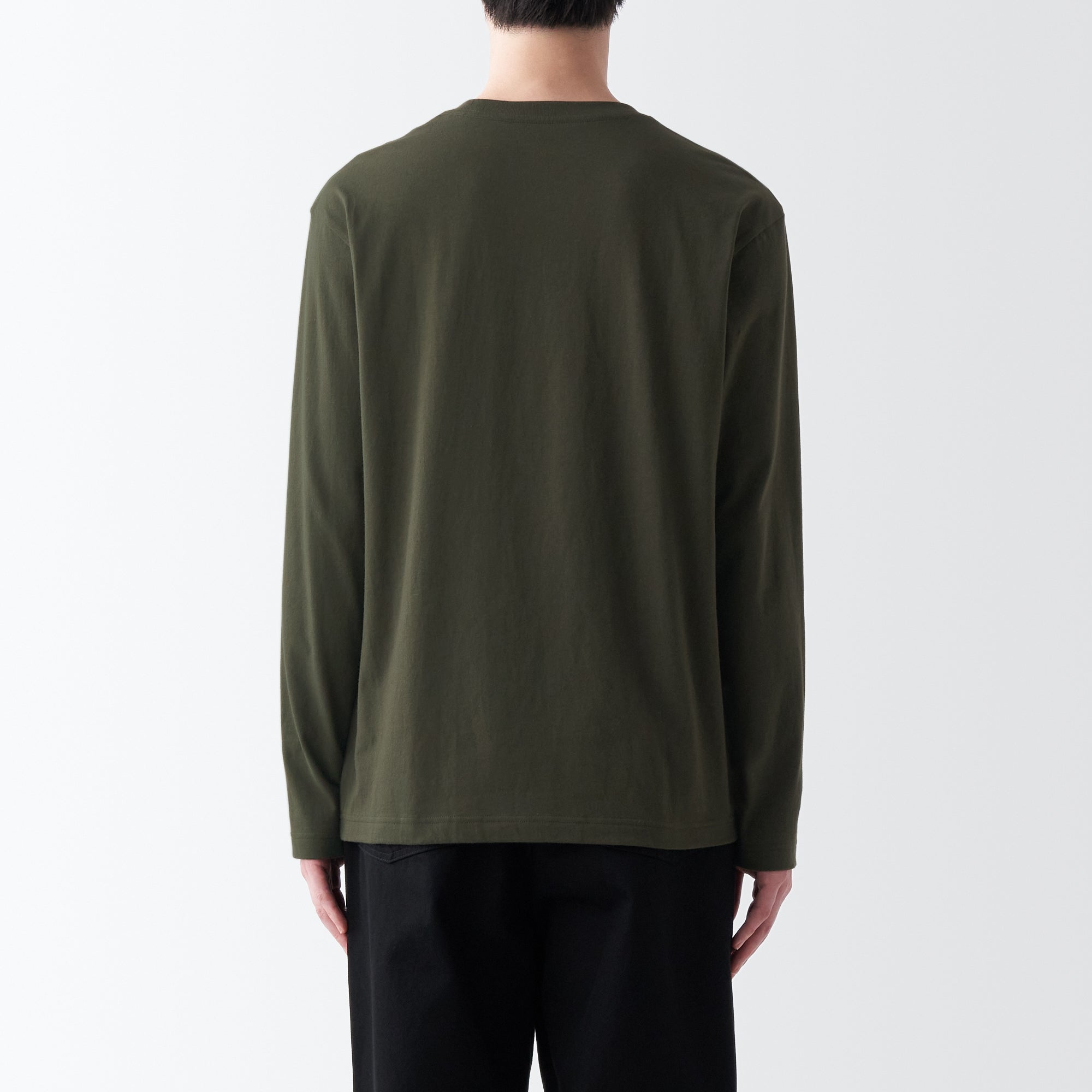 Men's Washed Jersey Crew Neck Long Sleeve T-Shirt