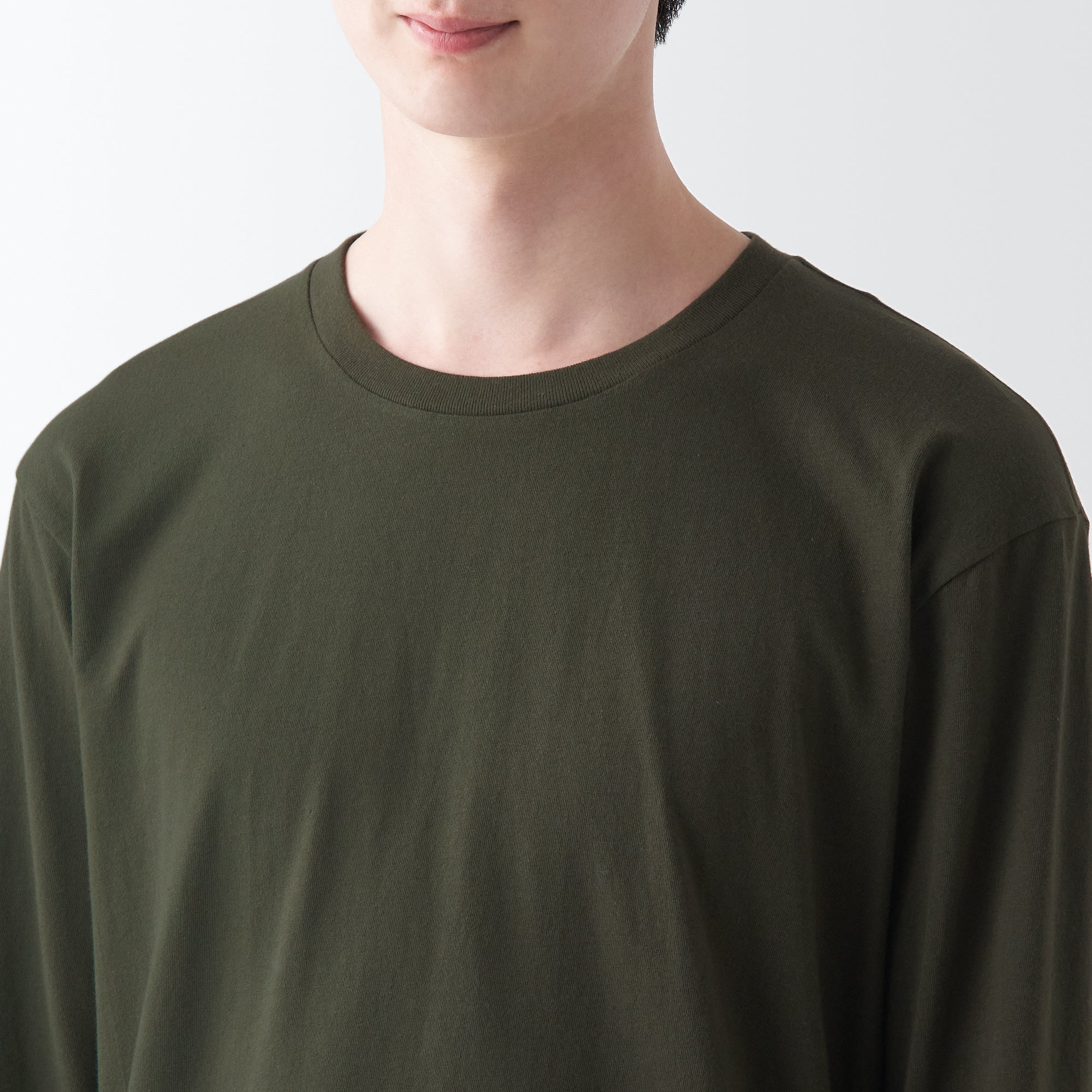 Men's Washed Jersey Crew Neck Long Sleeve T-Shirt