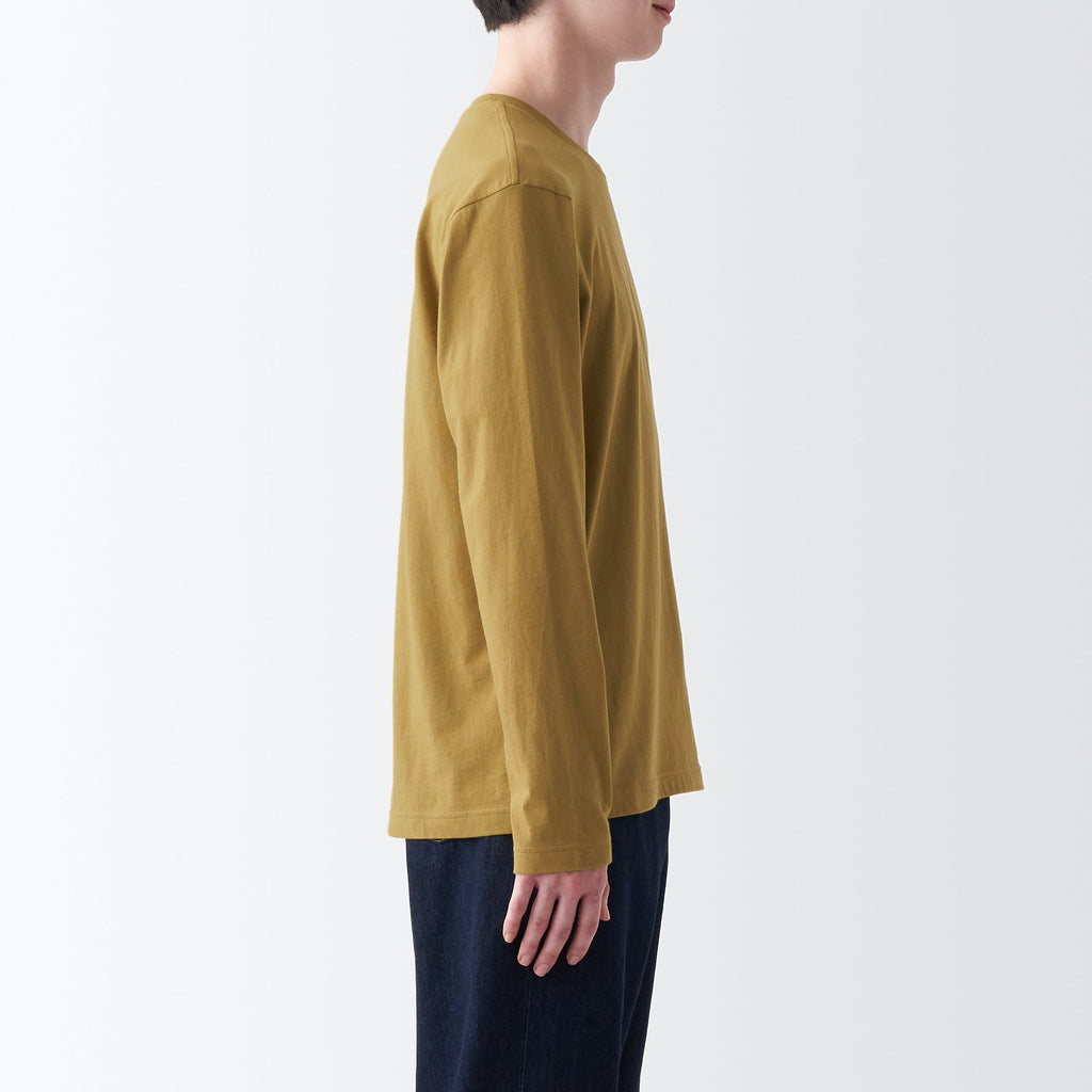 Men's Washed Jersey Crew Neck Long Sleeve T-Shirt