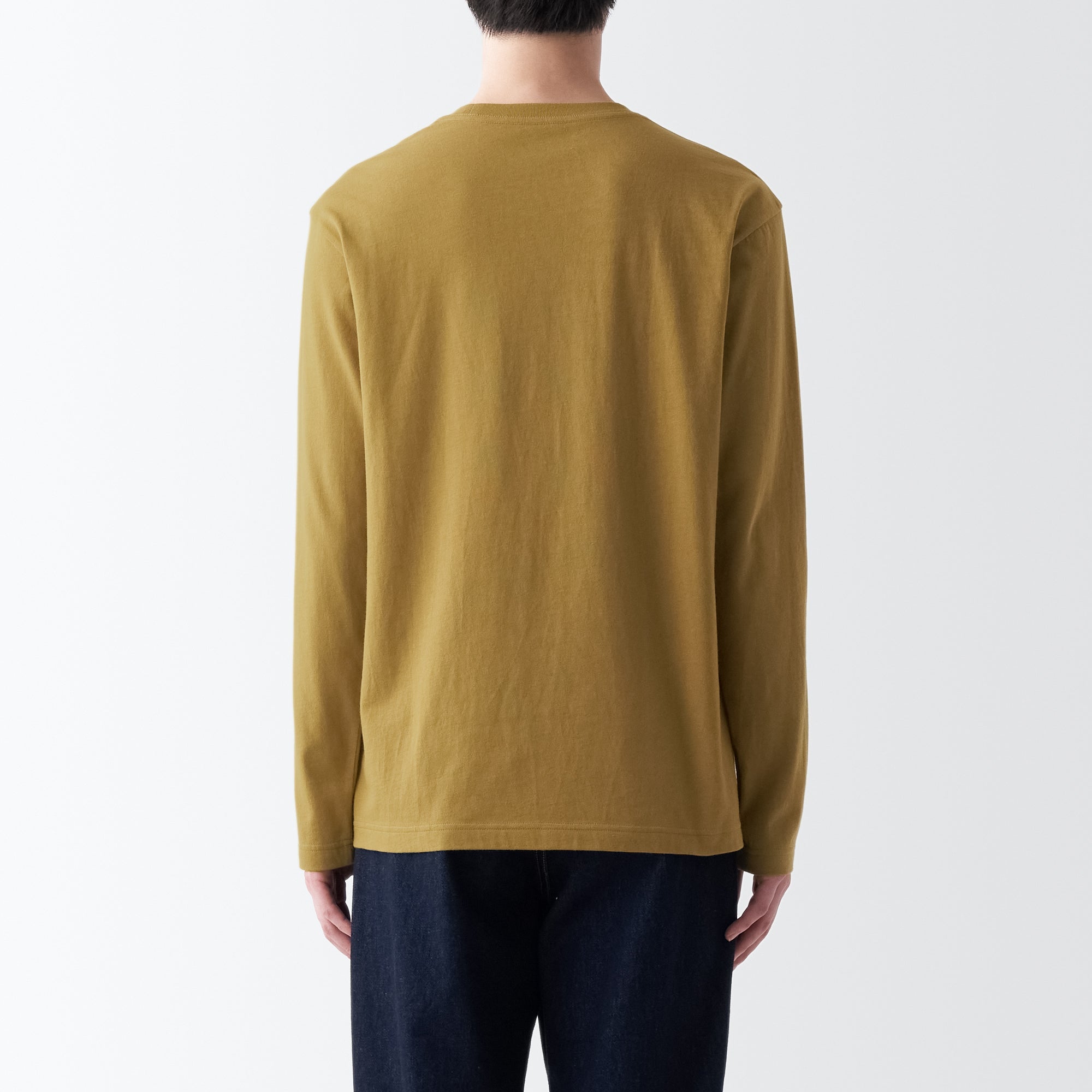 Men's Washed Jersey Crew Neck Long Sleeve T-Shirt