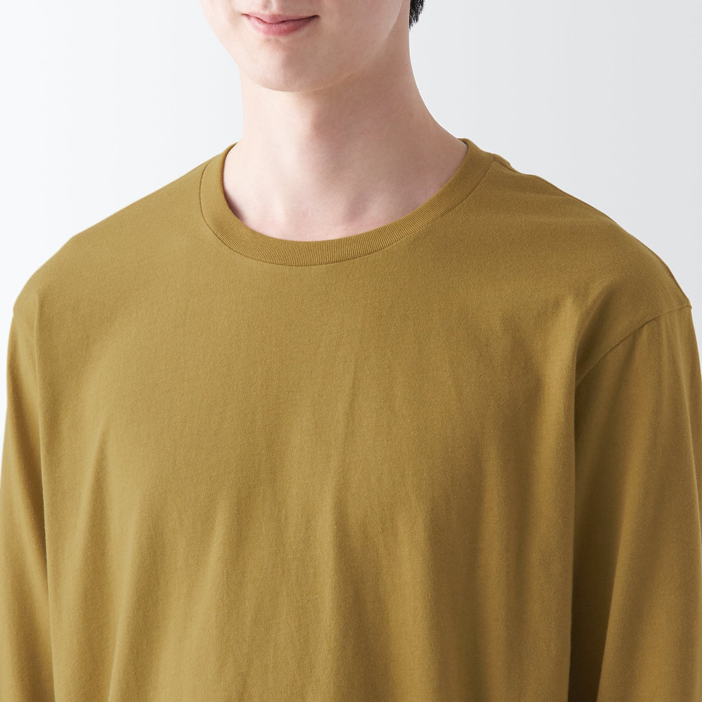 Men's Washed Jersey Crew Neck Long Sleeve T-Shirt