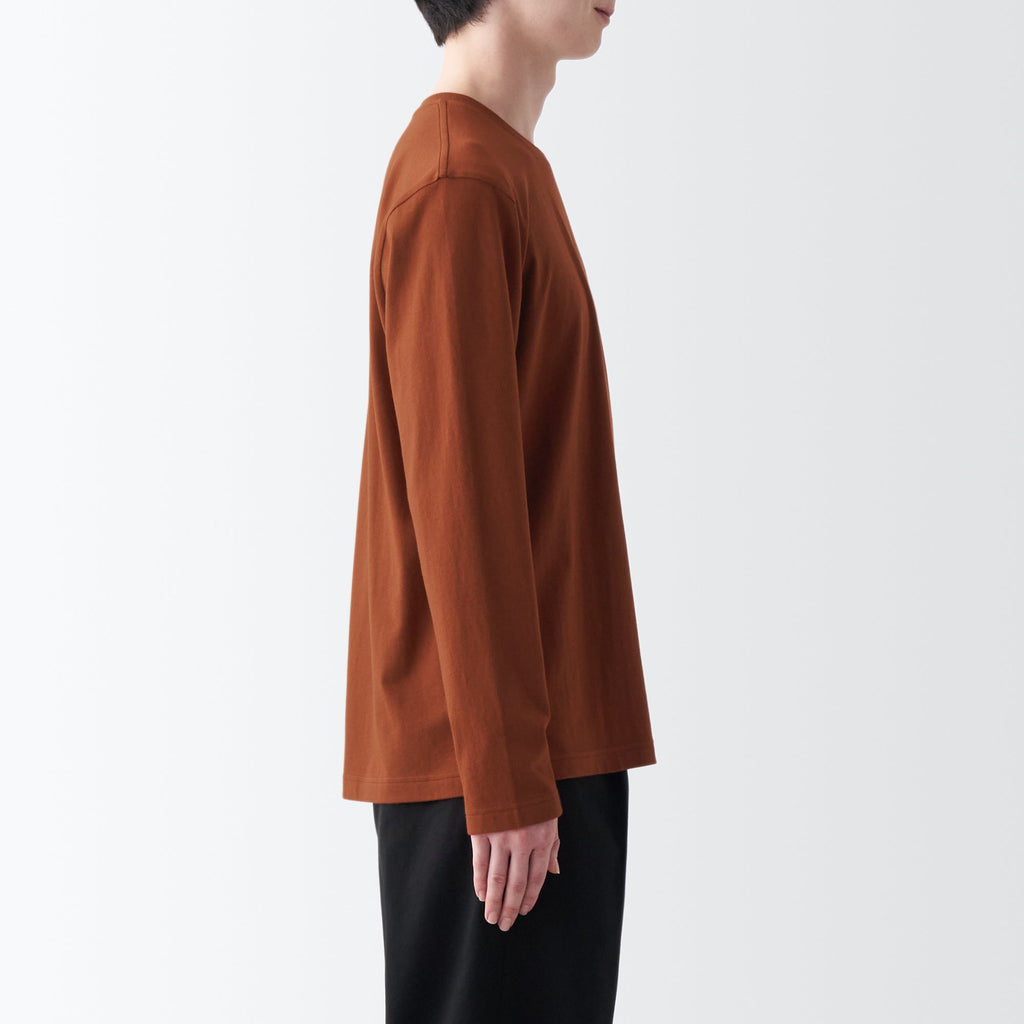 Men's Washed Jersey Crew Neck Long Sleeve T-Shirt
