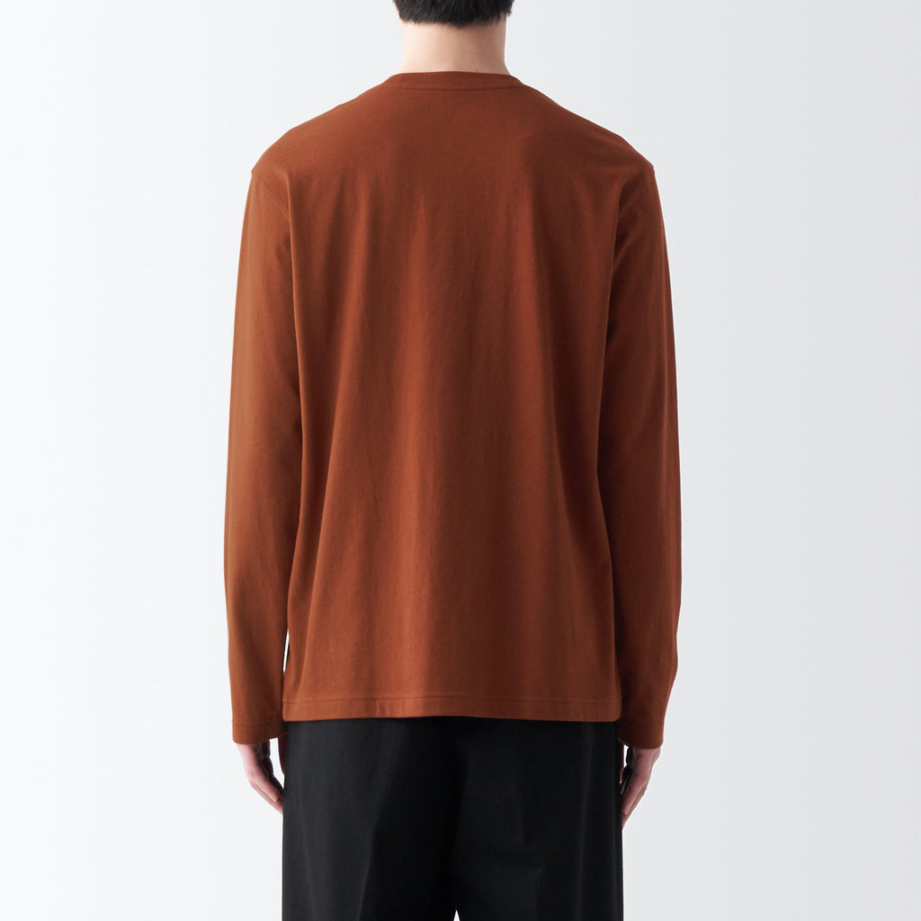 Men's Washed Jersey Crew Neck Long Sleeve T-Shirt