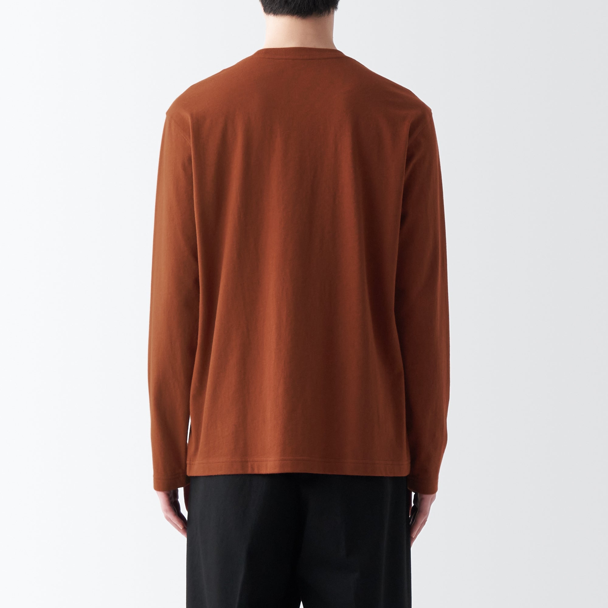 Men's Washed Jersey Crew Neck Long Sleeve T-Shirt