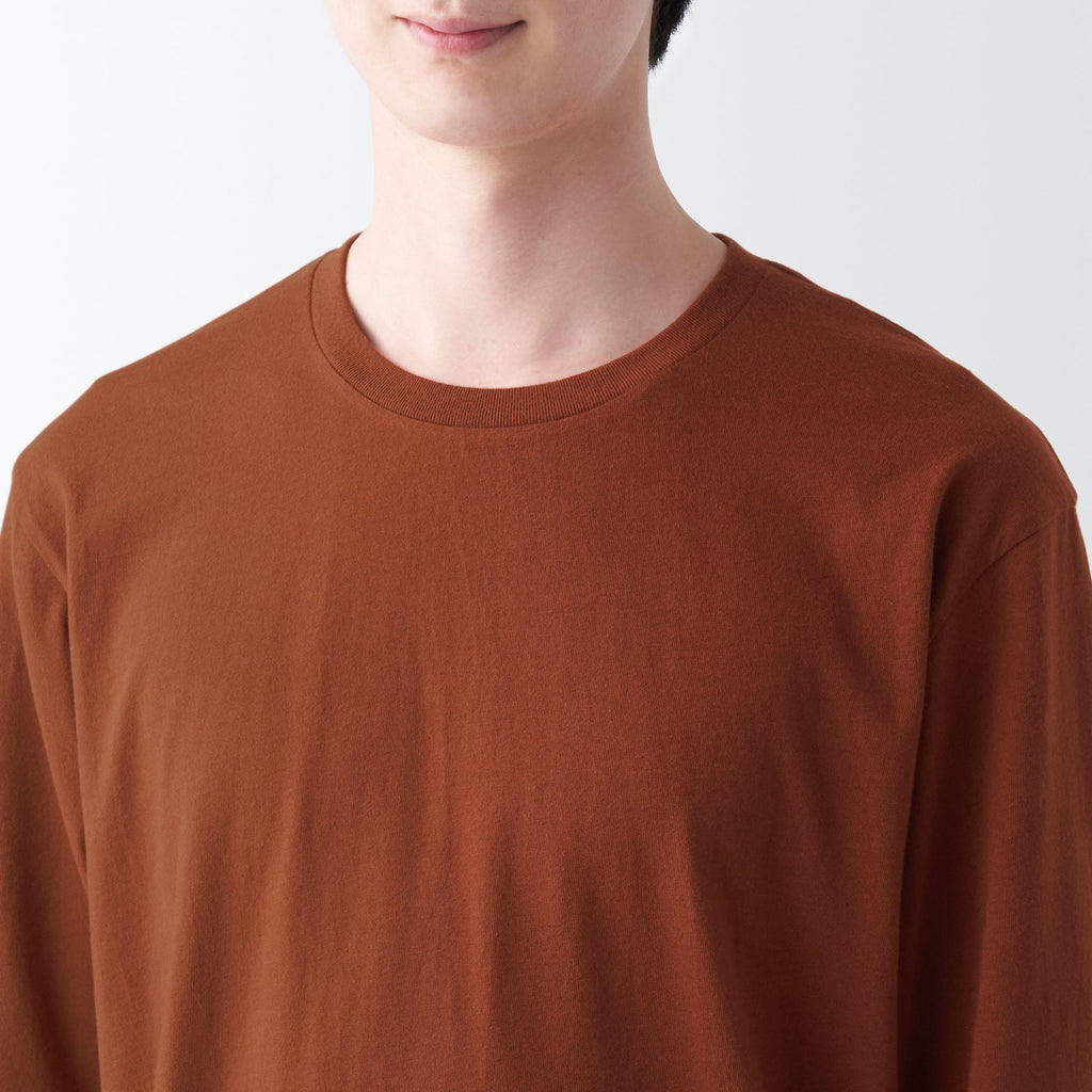 Men's Washed Jersey Crew Neck Long Sleeve T-Shirt