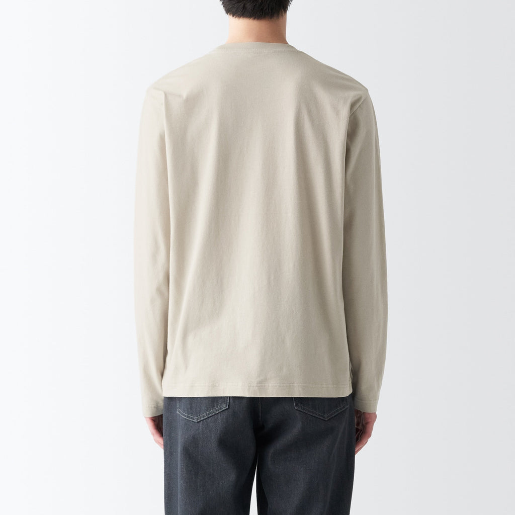 Men's Washed Jersey Crew Neck Long Sleeve T-Shirt