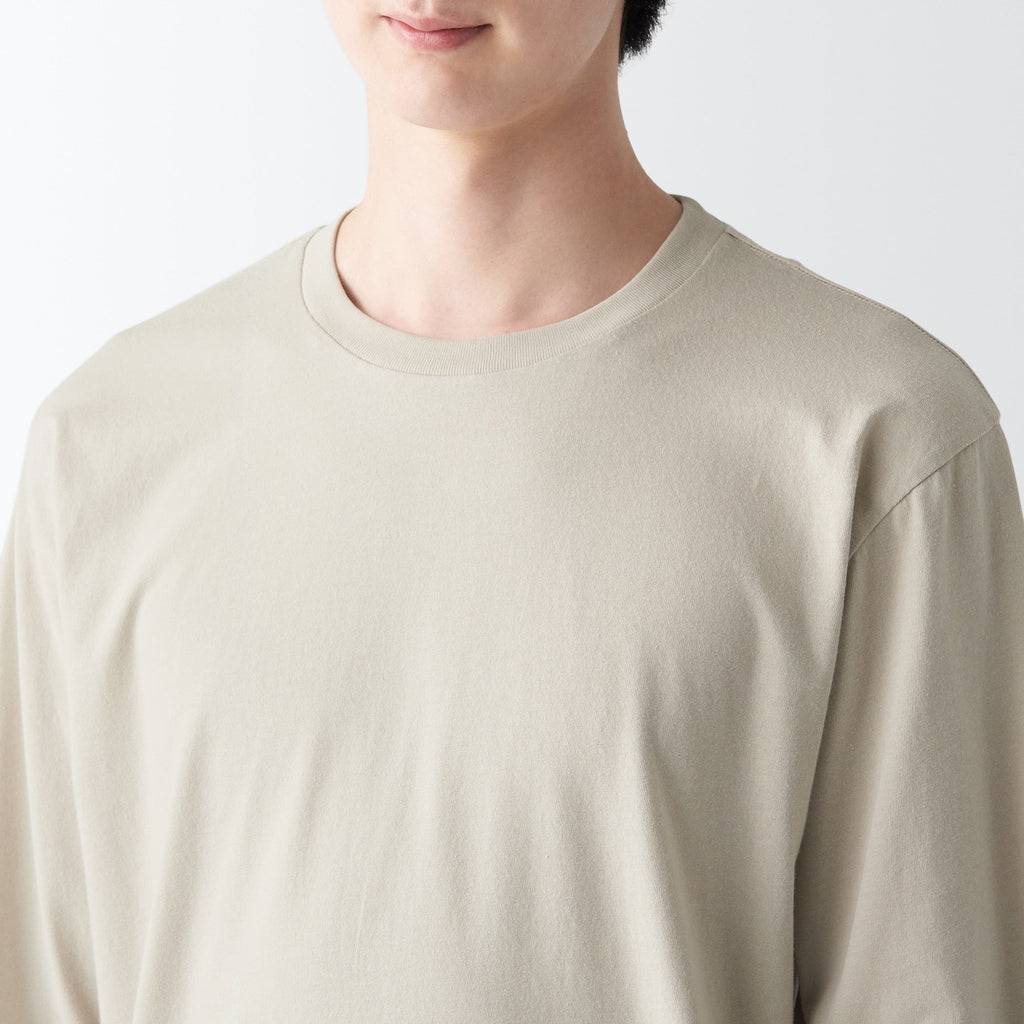 Men's Washed Jersey Crew Neck Long Sleeve T-Shirt
