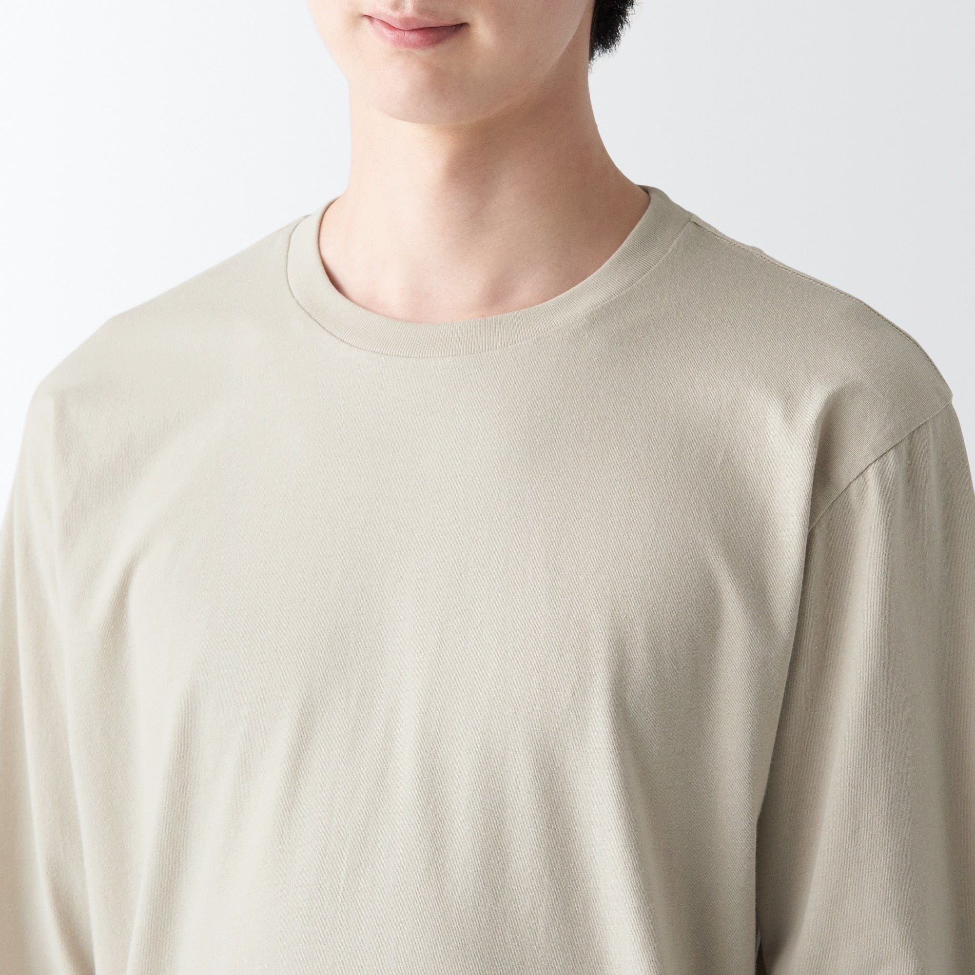 Men's Washed Jersey Crew Neck Long Sleeve T-Shirt