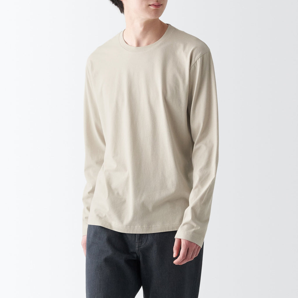 Men's Washed Jersey Crew Neck Long Sleeve T-Shirt