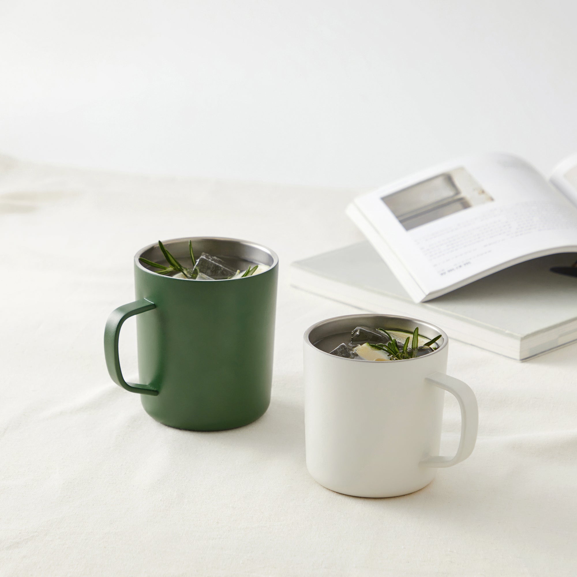 Stainless Steel Mug Cup - White 12.8 fl oz