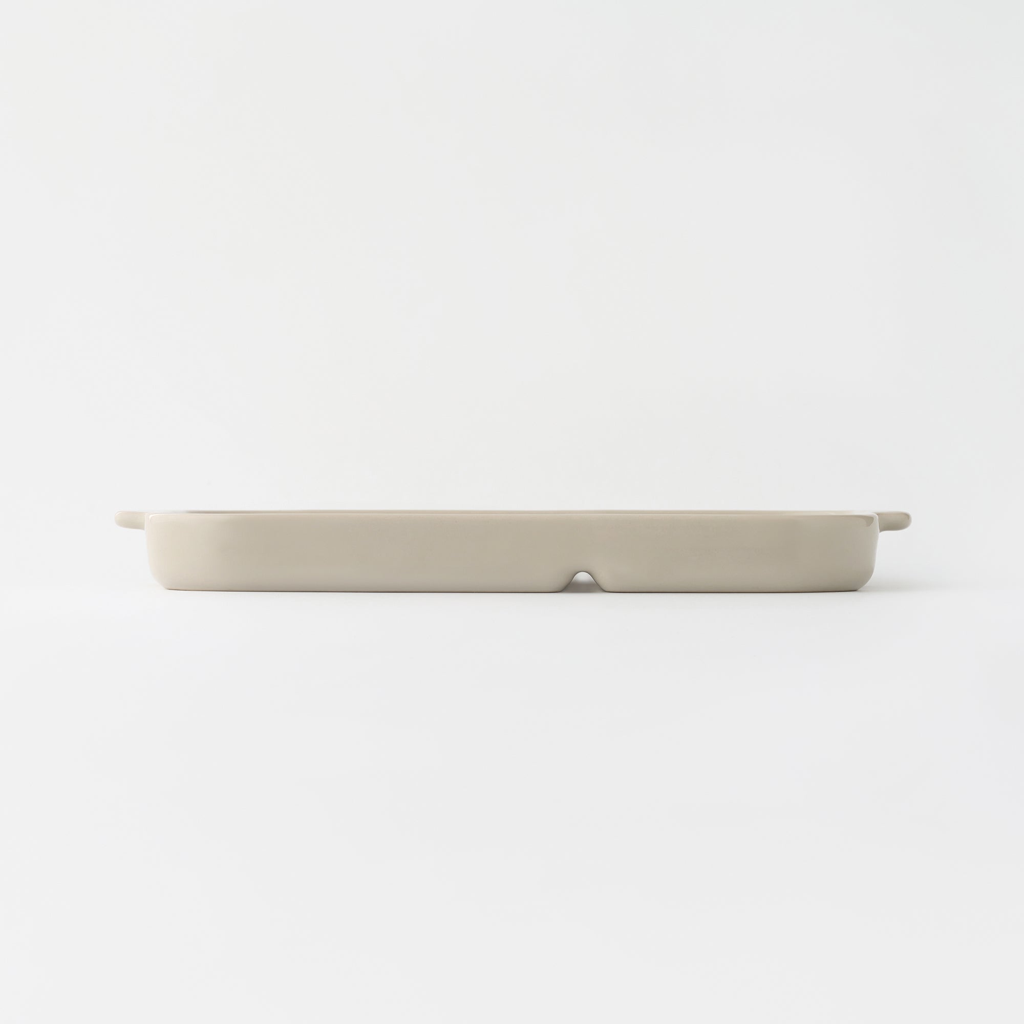 Stoneware Divided Plate - Gray Beige