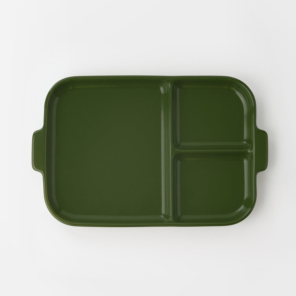 Stoneware Divided Plate - Green