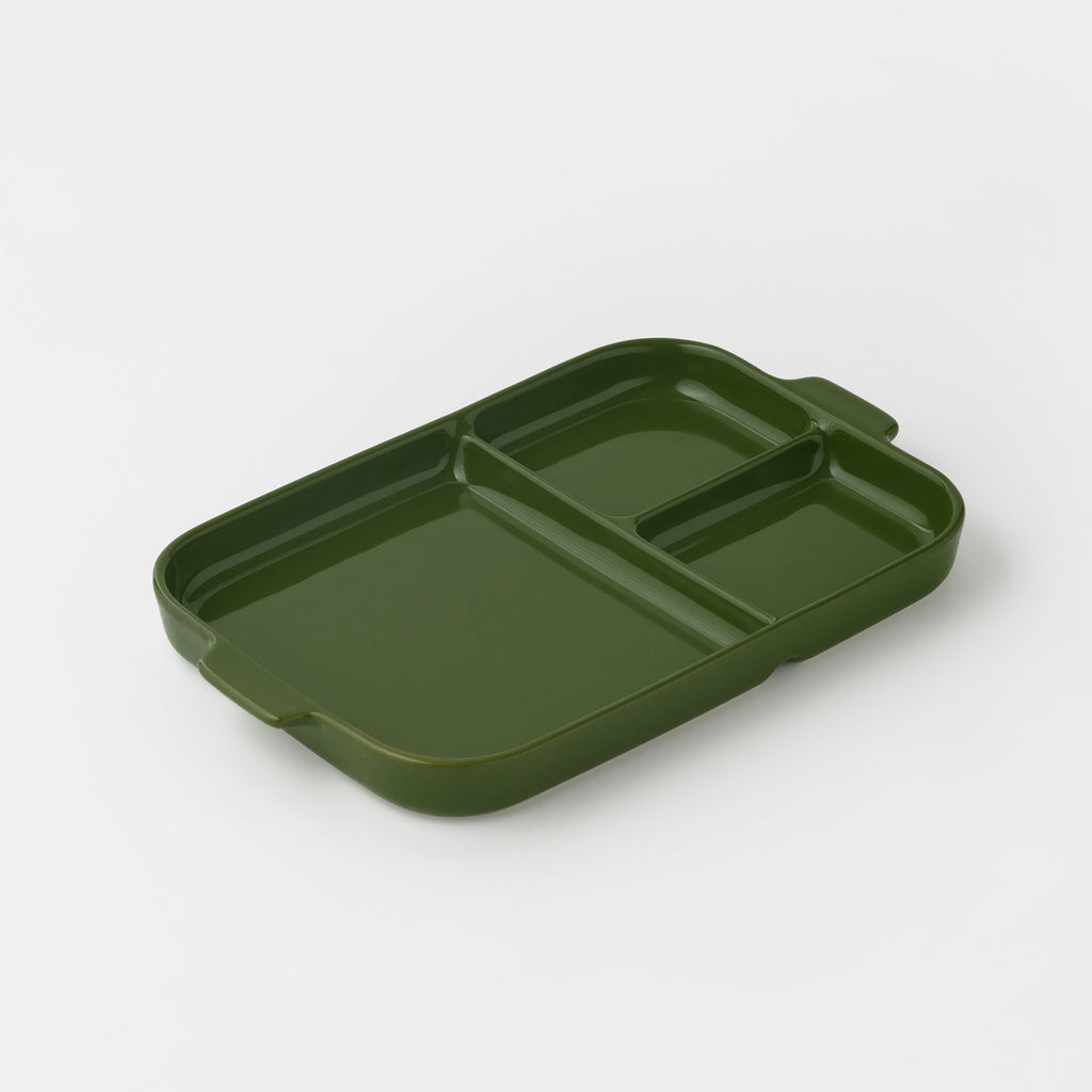 Stoneware Divided Plate - Green