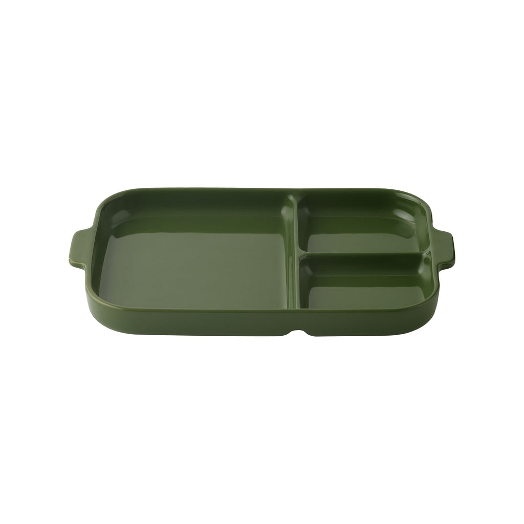 Stoneware Divided Plate - Green