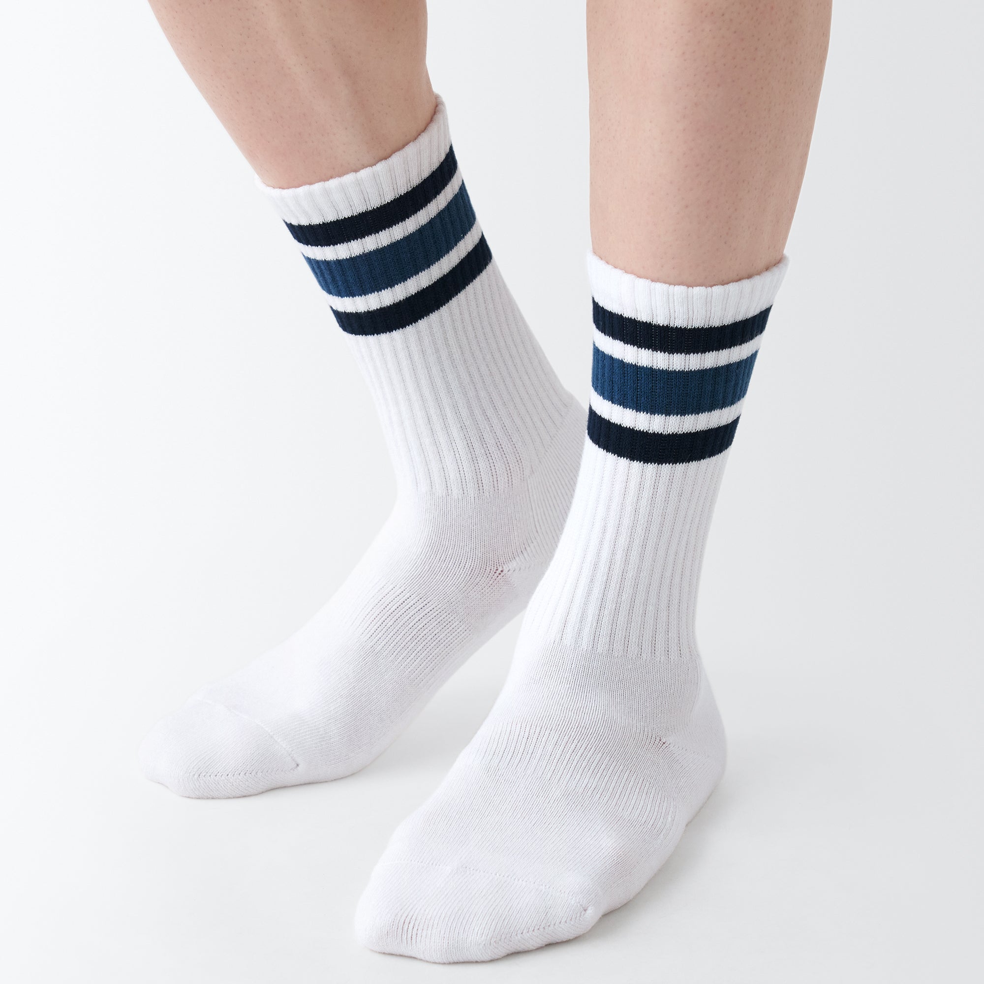 Right Angle Pile Striped Socks