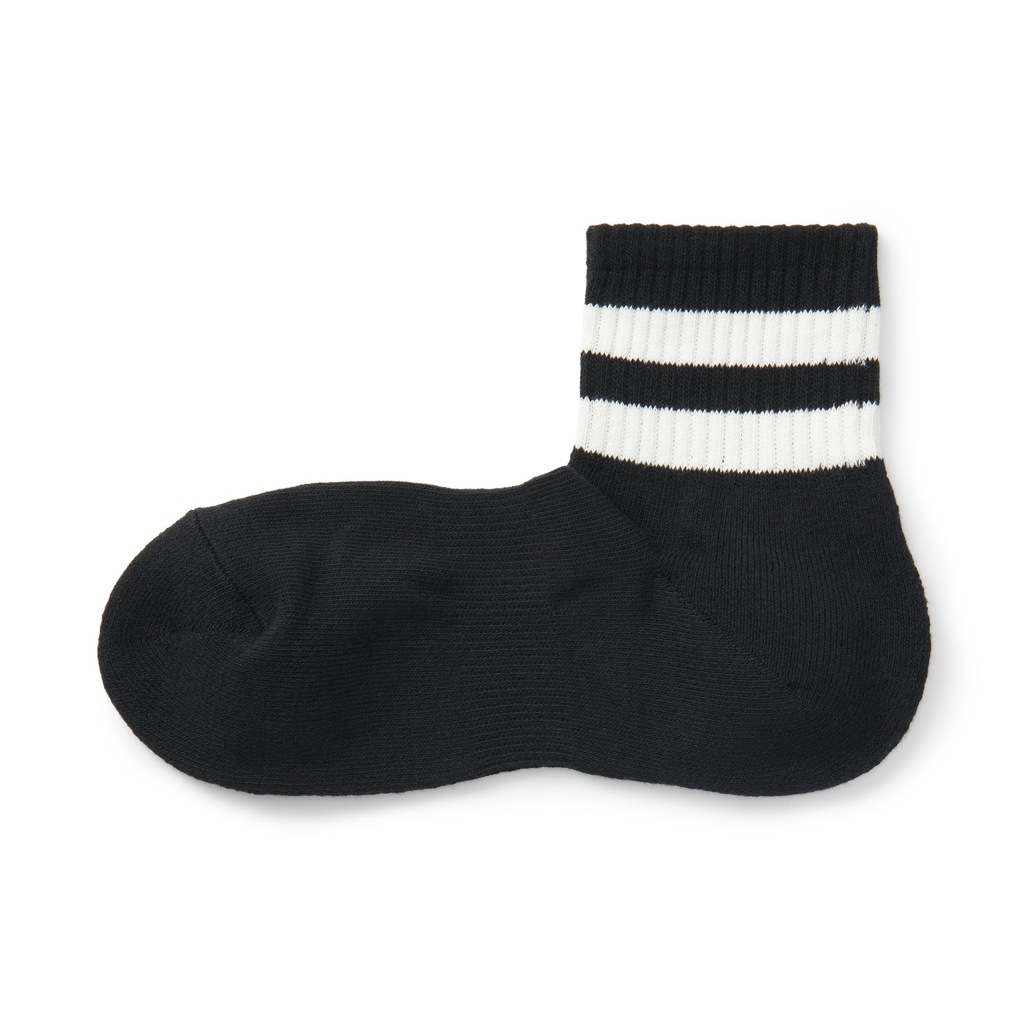 Right Angle Pile Short Socks - Stripe