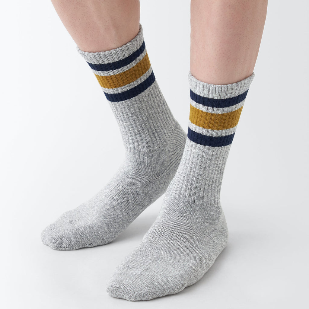 Right Angle Pile Striped Socks
