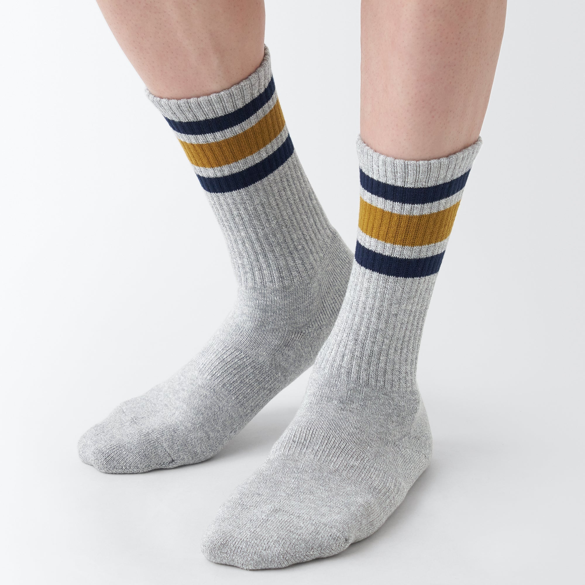 Right Angle Pile Striped Socks