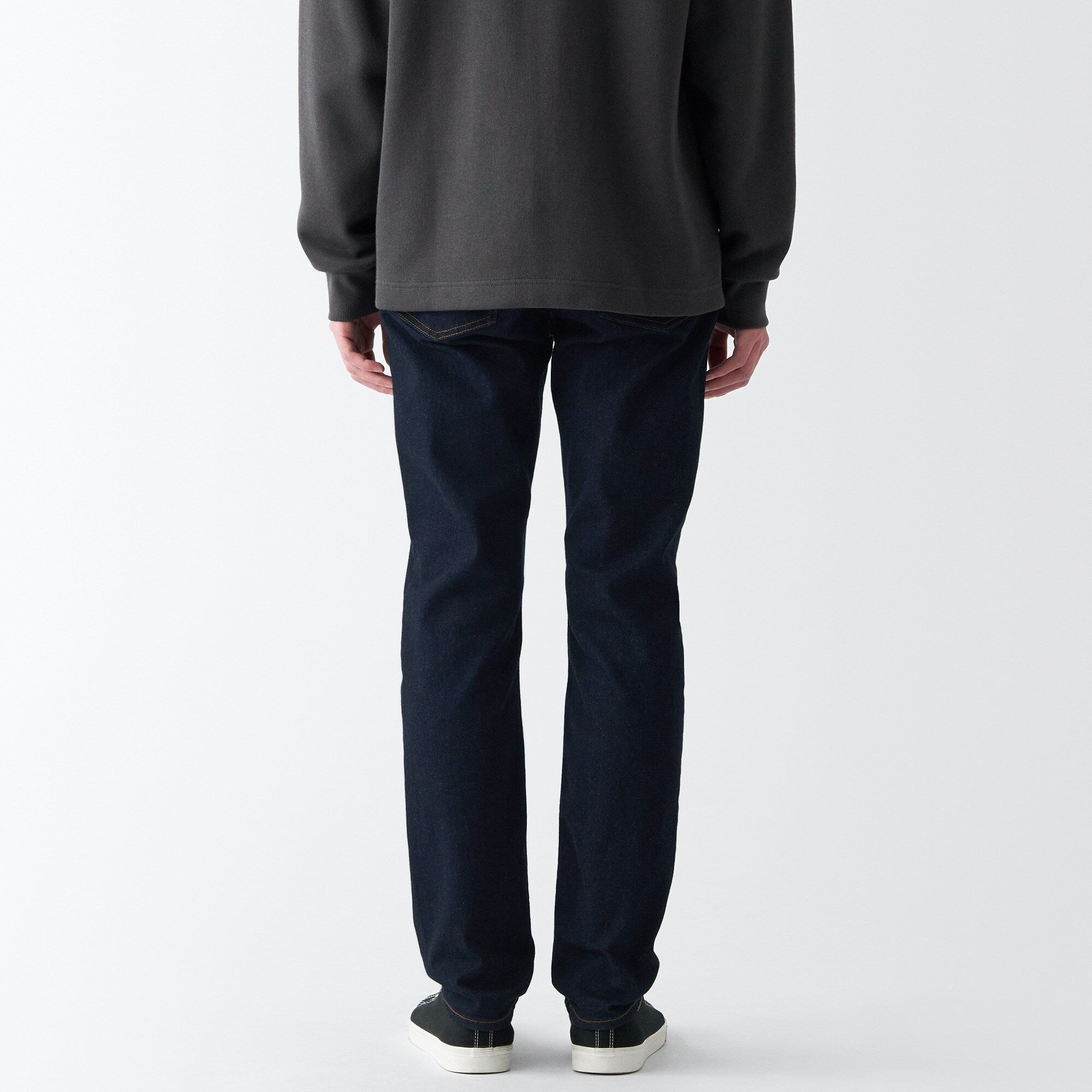 Men's Stretch Denim Slim Pants Dark Navy (L 30inch / 76cm)
