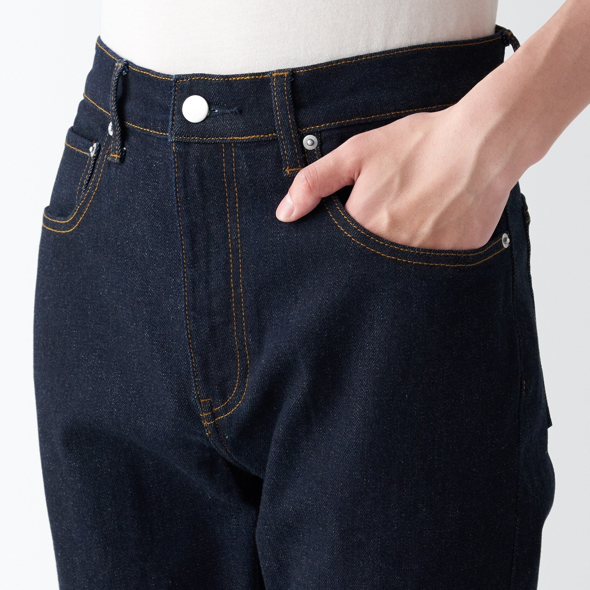 Men's Stretch Denim Slim Pants Dark Navy (L 30inch / 76cm)