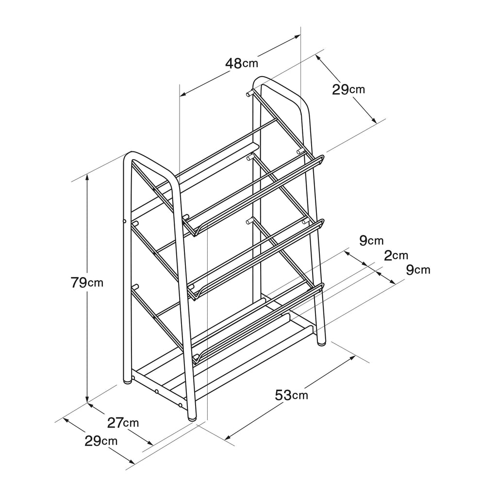 Steel Pipe Shoe Rack - Warm Gray