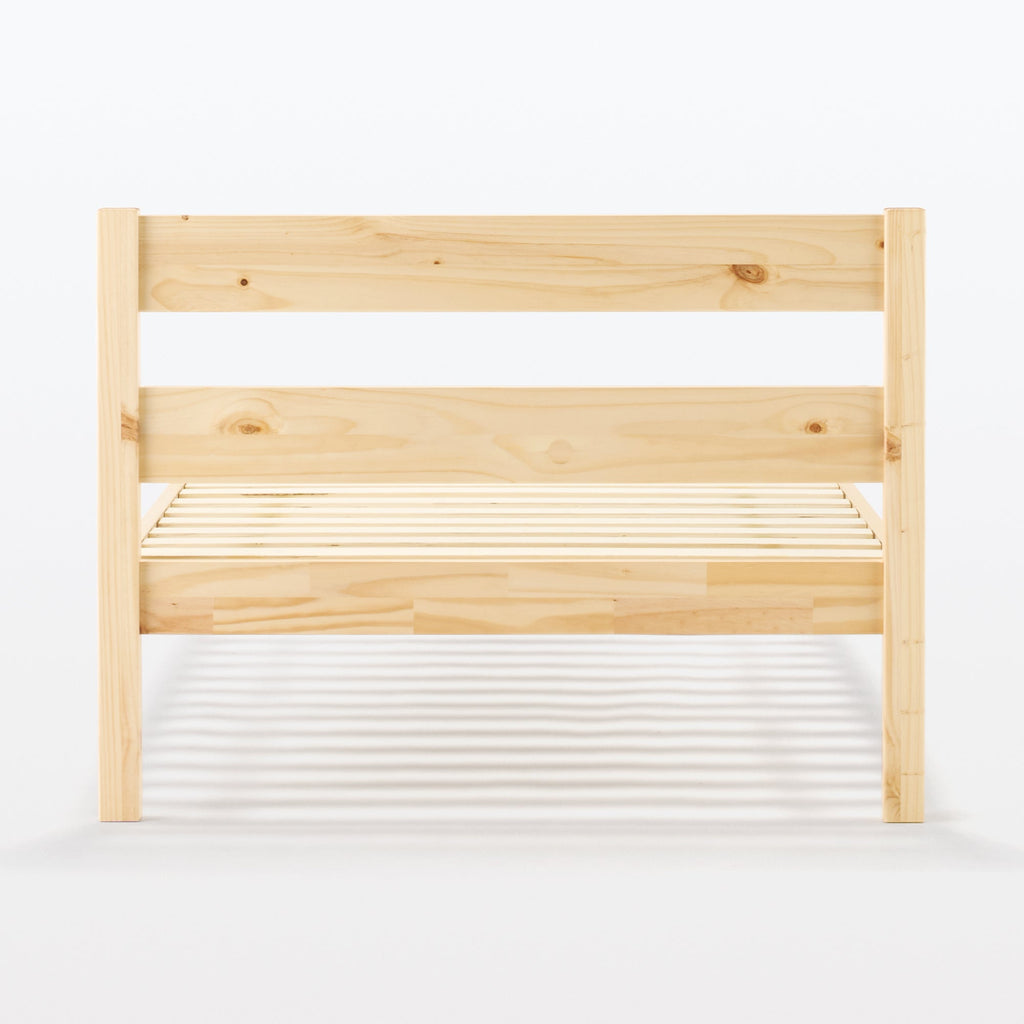 [HD] Pine Wooden Bed - Double