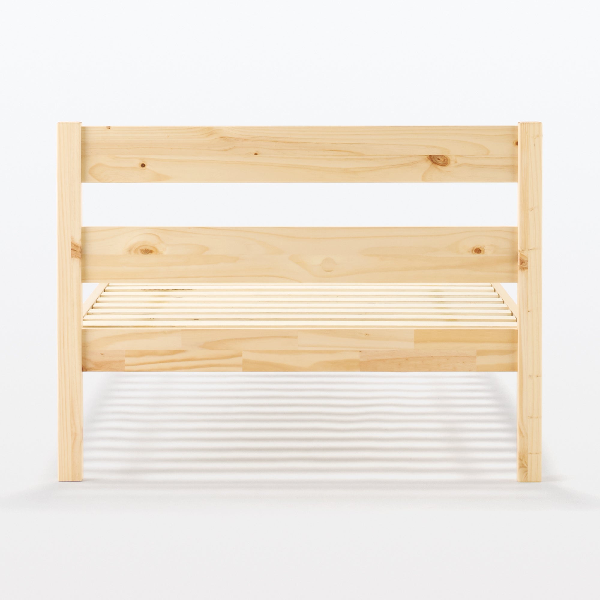 [HD] Pine Wooden Bed - Double