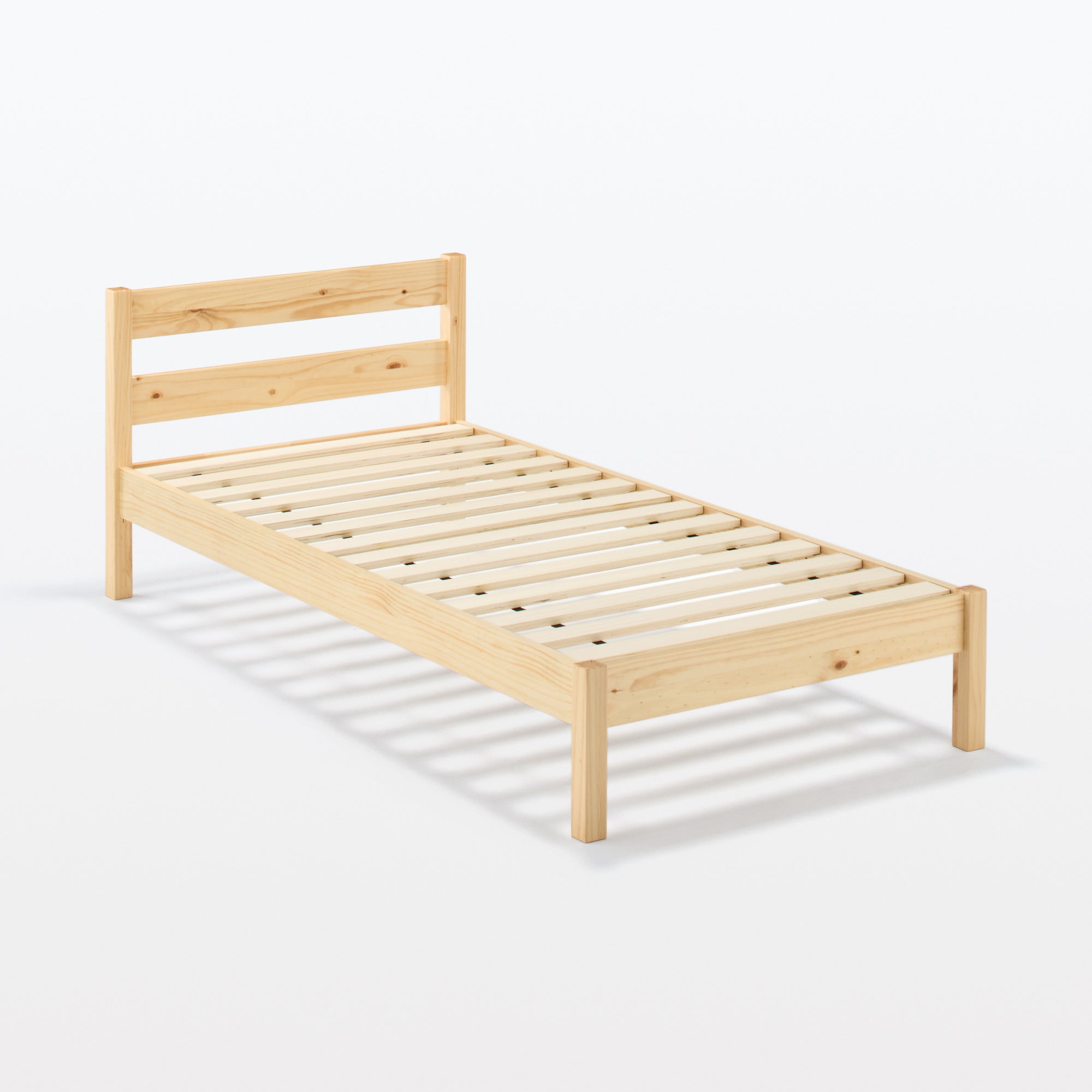 [HD] Pine Wooden Bed - Double