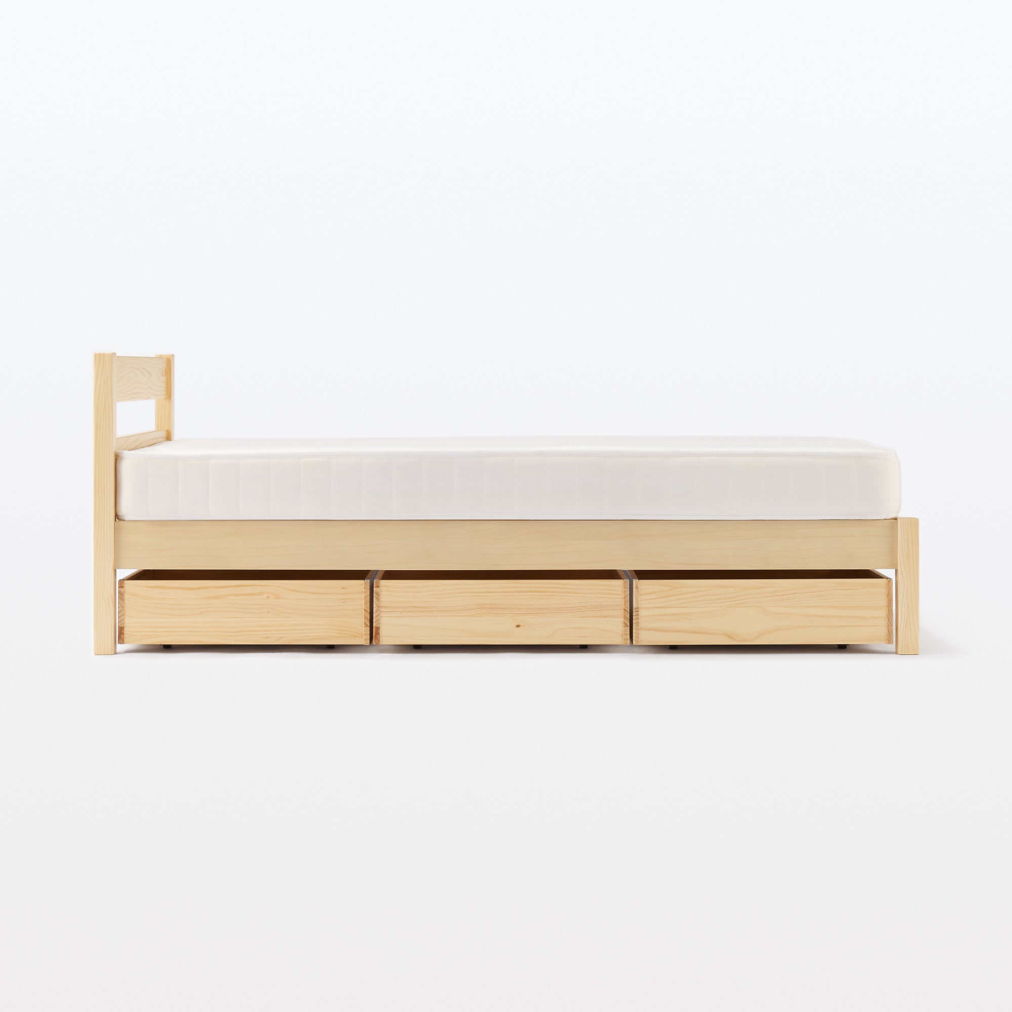 [HD] Pine Wooden Bed - Double