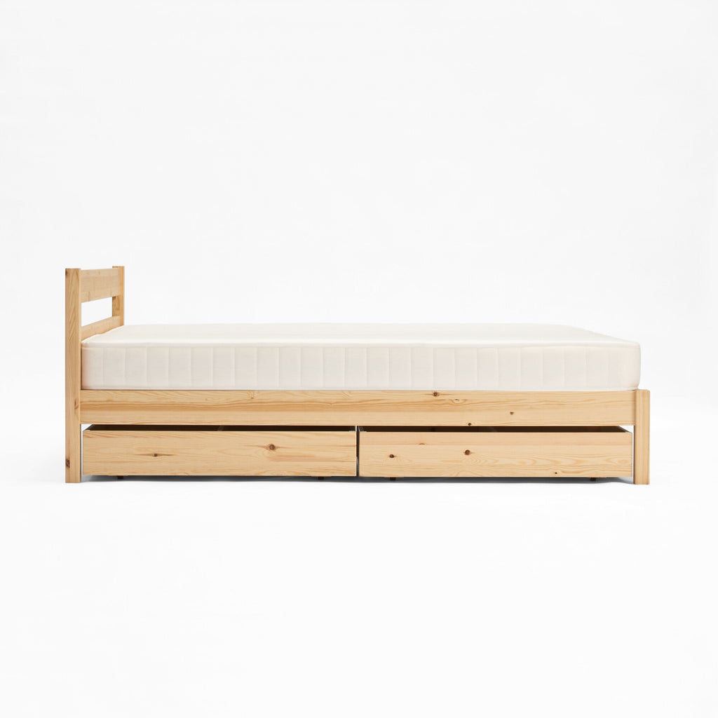 [HD] Pine Wooden Bed - King