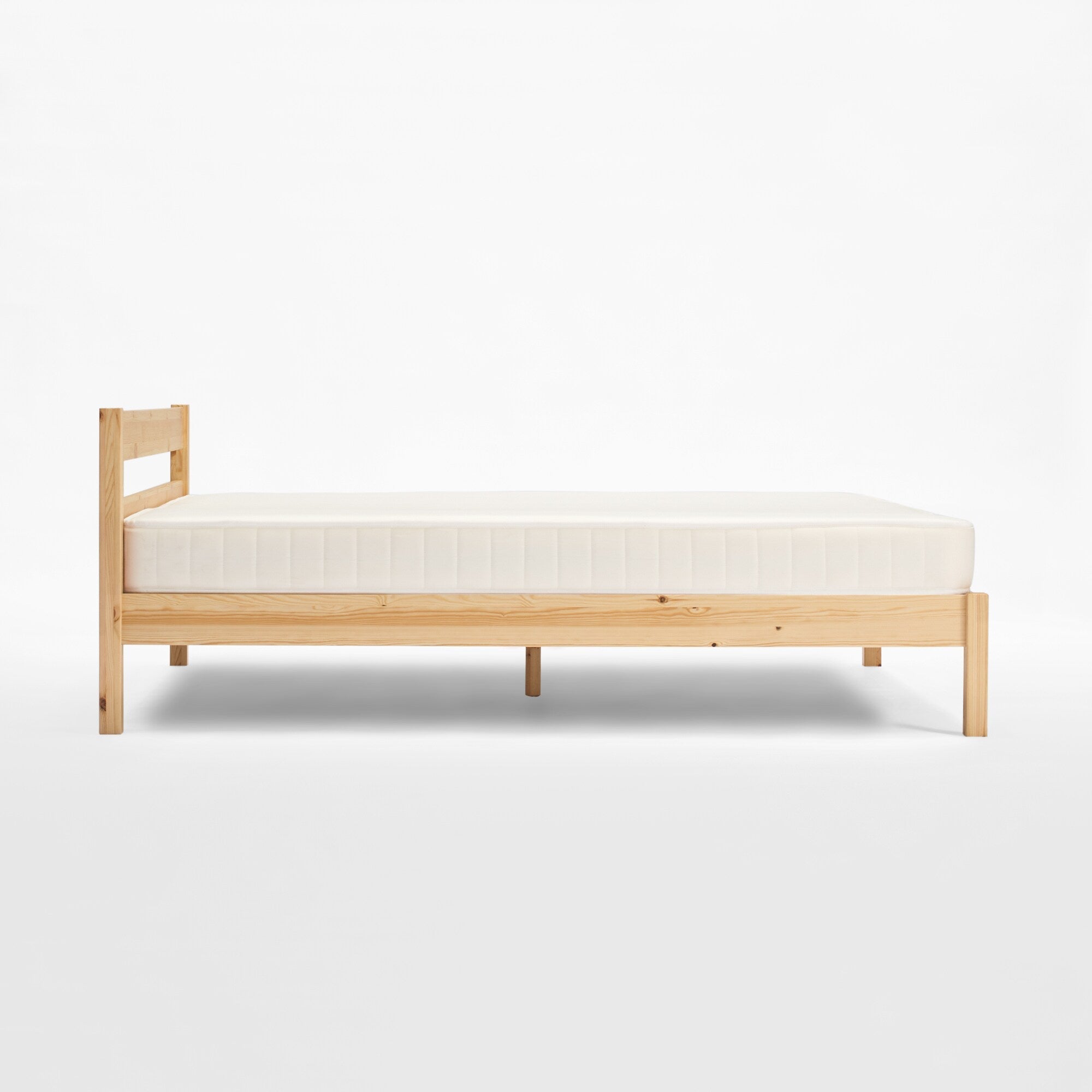 [HD] Pine Wooden Bed - Queen Secondary image